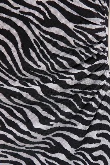Zebra print midi dress — White/Black 3