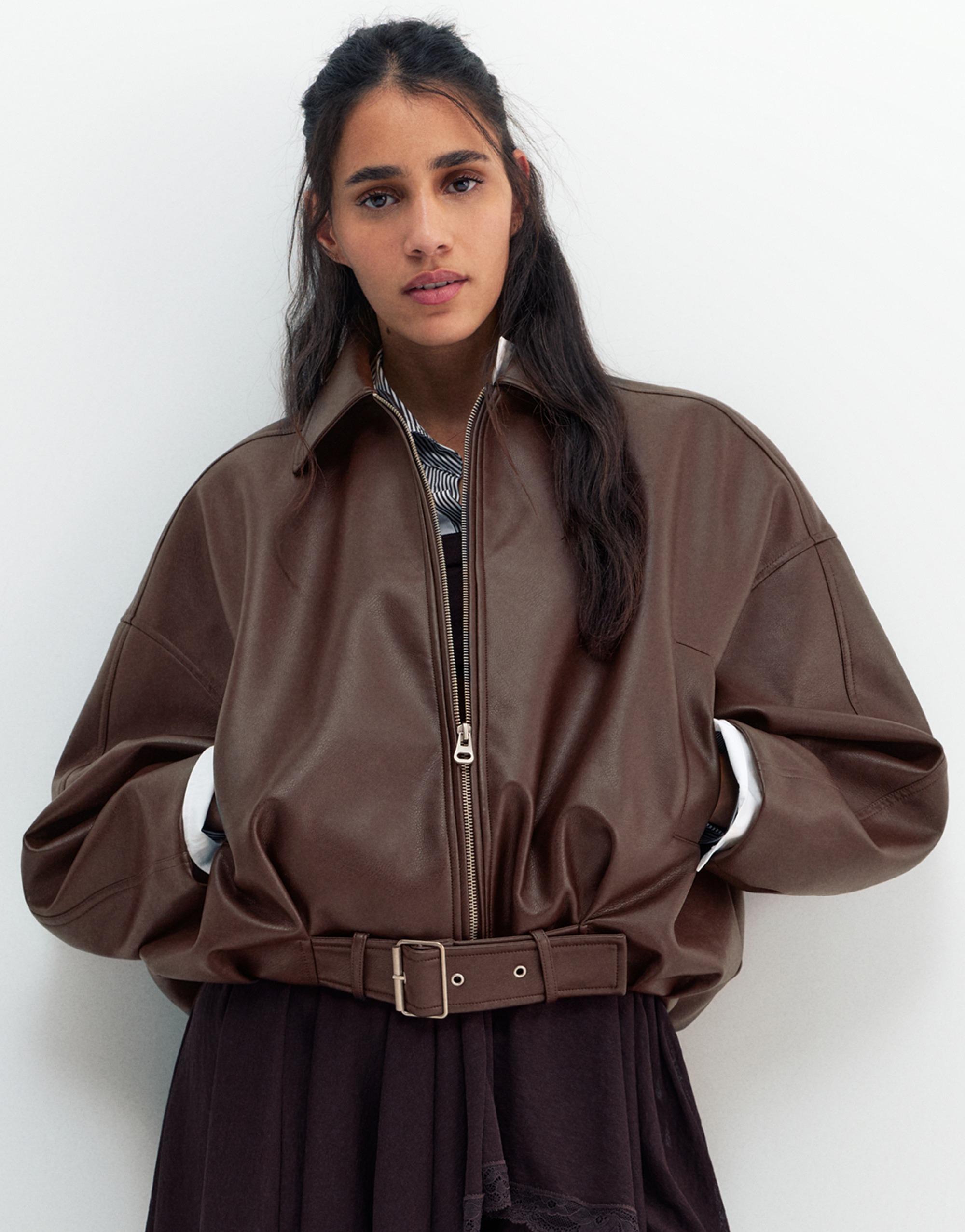 Suni deri balon ceket - Görsel 53