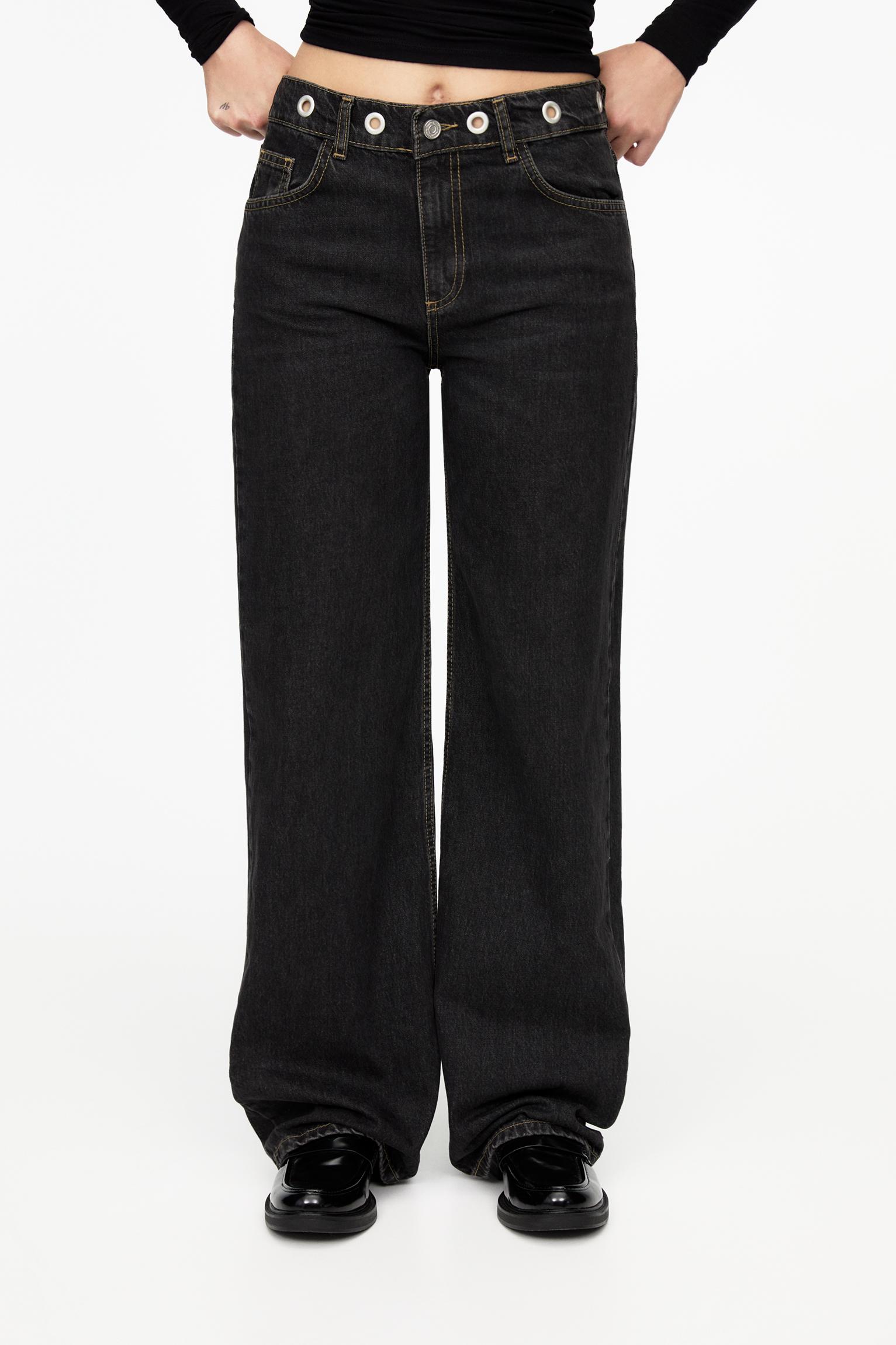 Kuşgözü detaylı wide leg jean_10