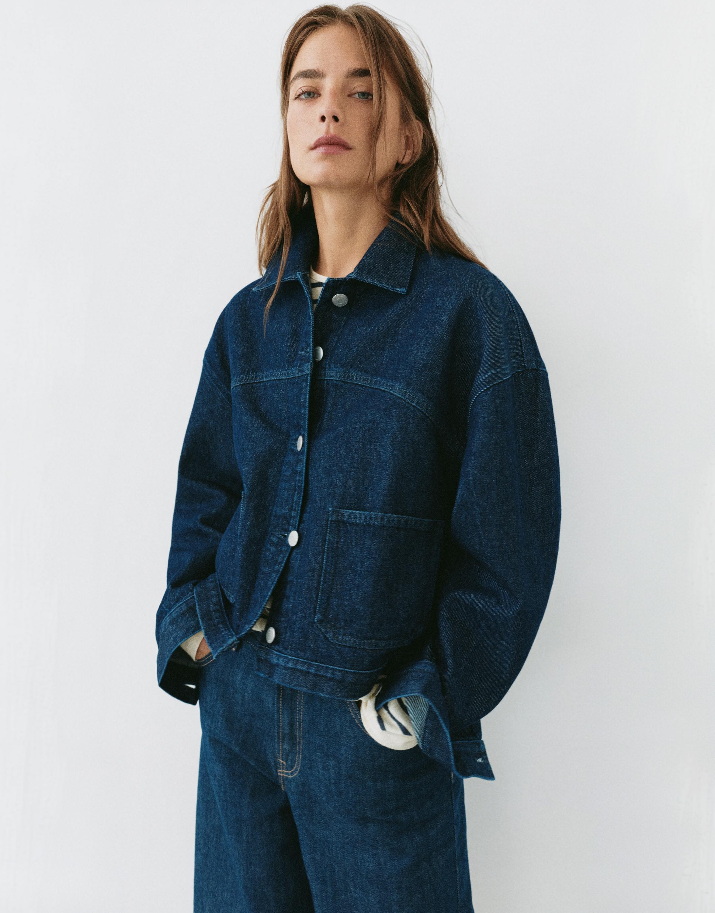 Boxy denim overshirt — Navy