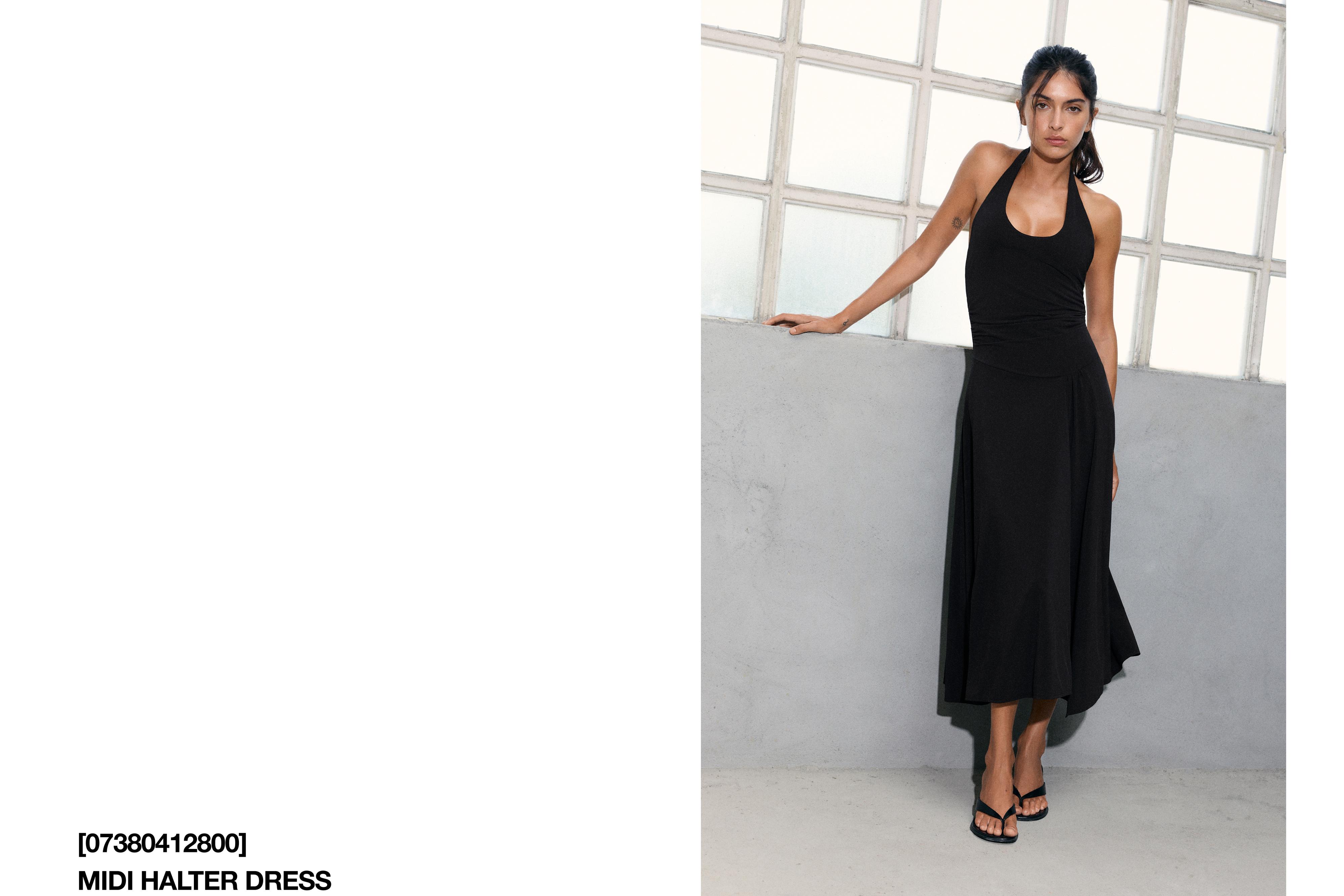 Halter midi dress — Black