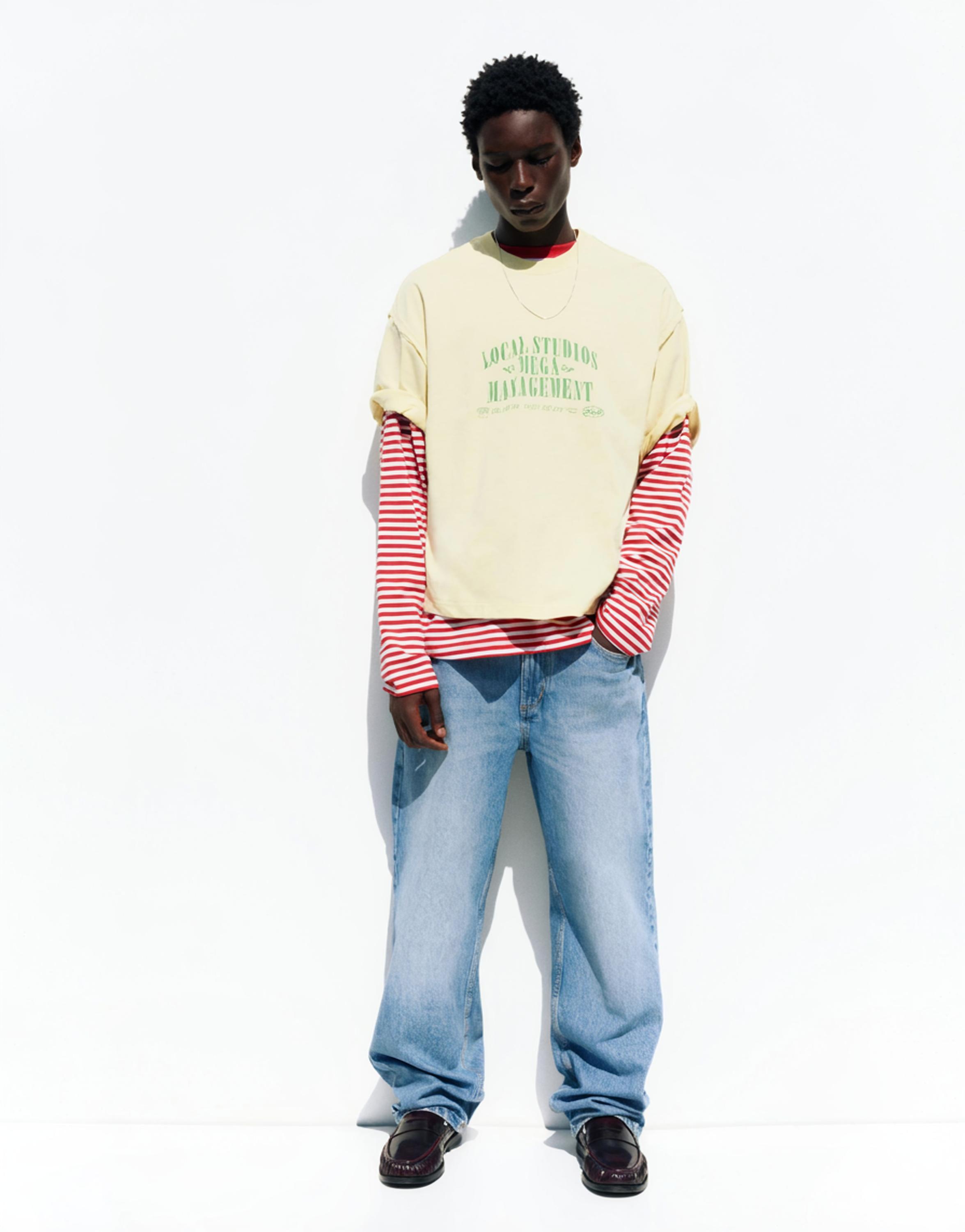 Cropped STWD graphic T-shirt — Yellow