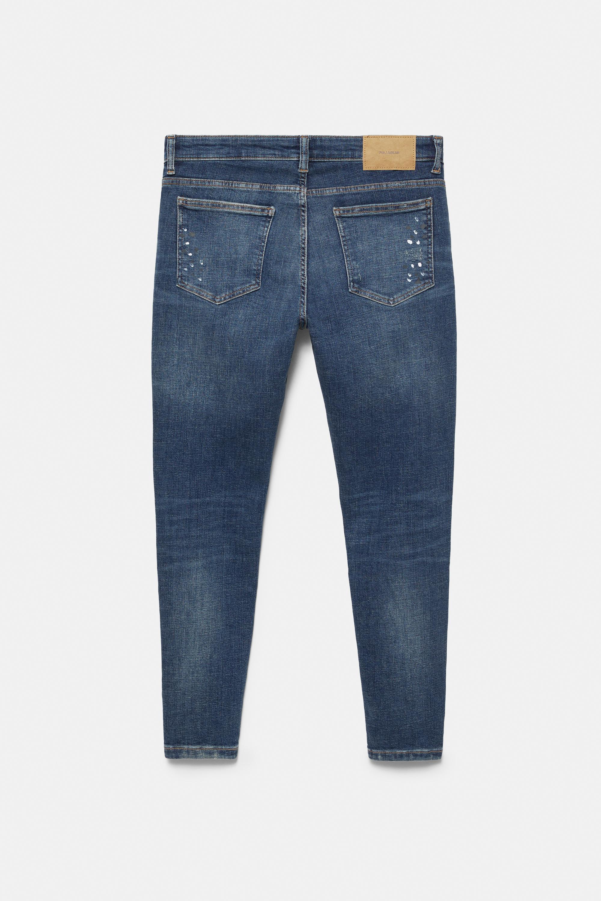 Ripped skinny jeans — Medium blue