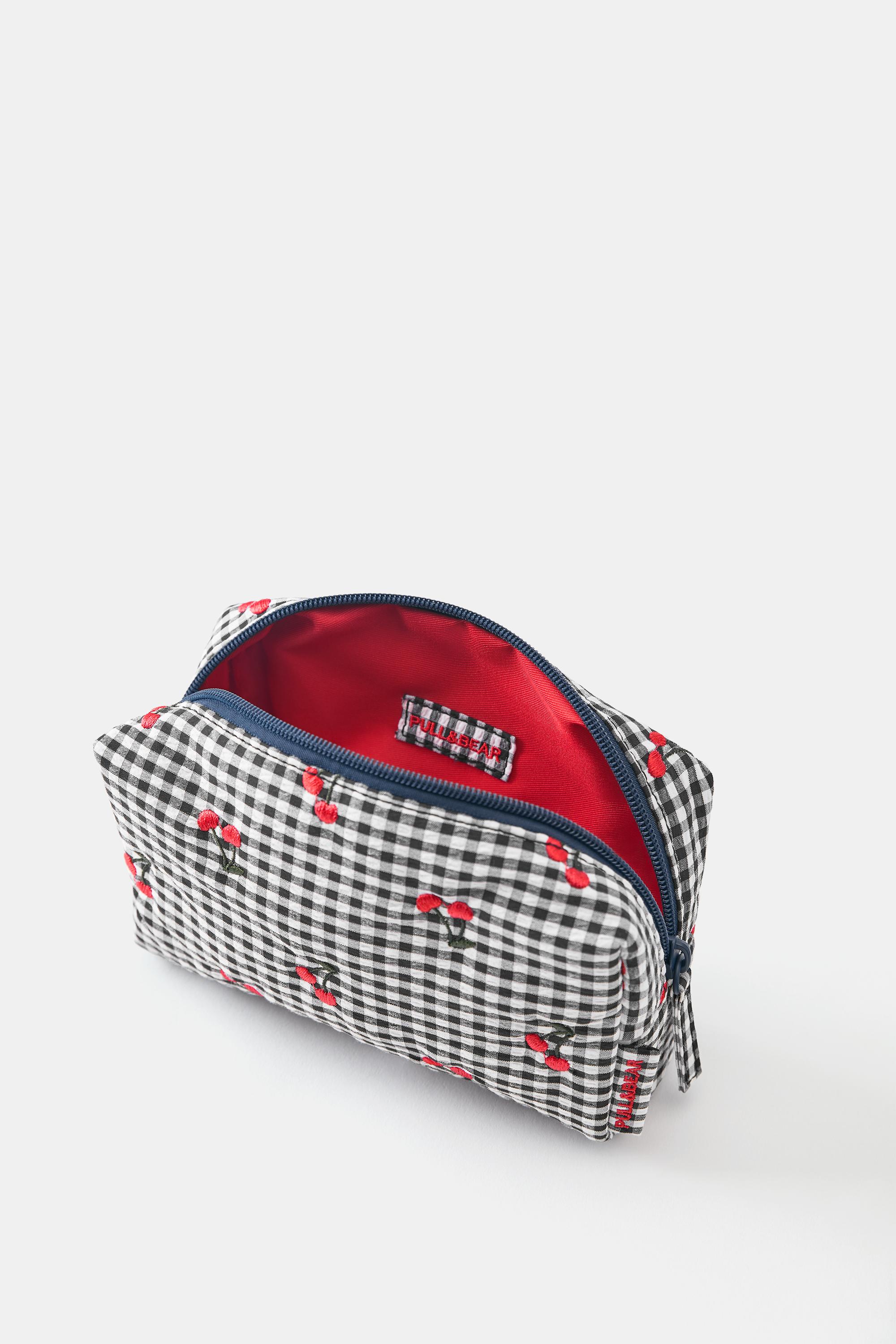 Gingham fruit wash bag — Blue