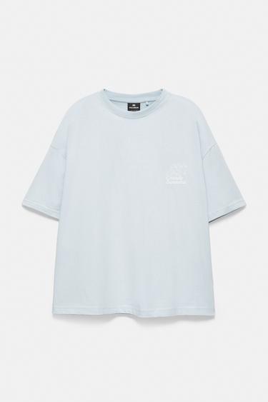 Boxy-fit T-shirt with graphic — Pale blue 6