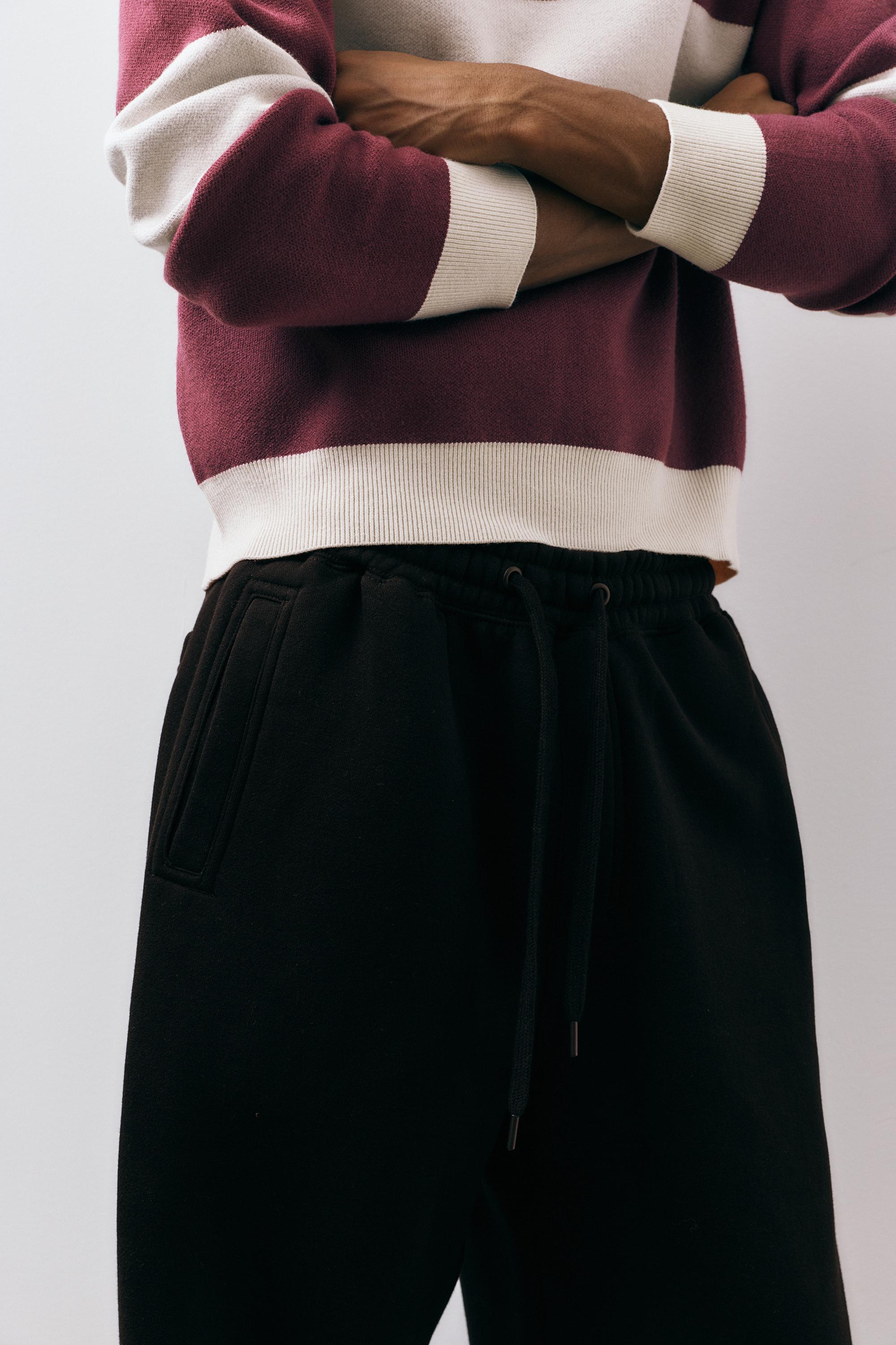 Basic baggy tracksuit bottoms — Black