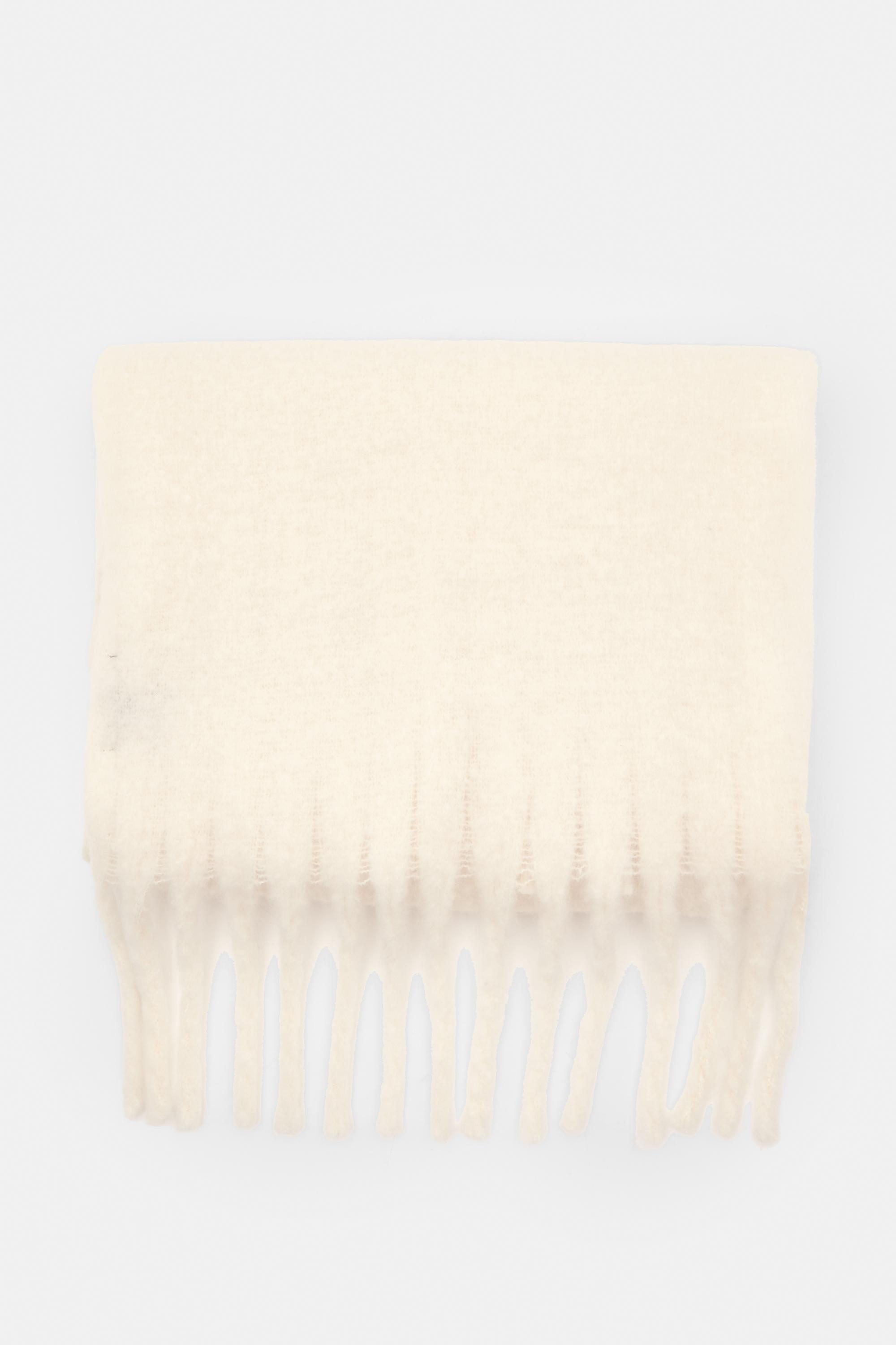 Maxi mohair-effect scarf — Ecru