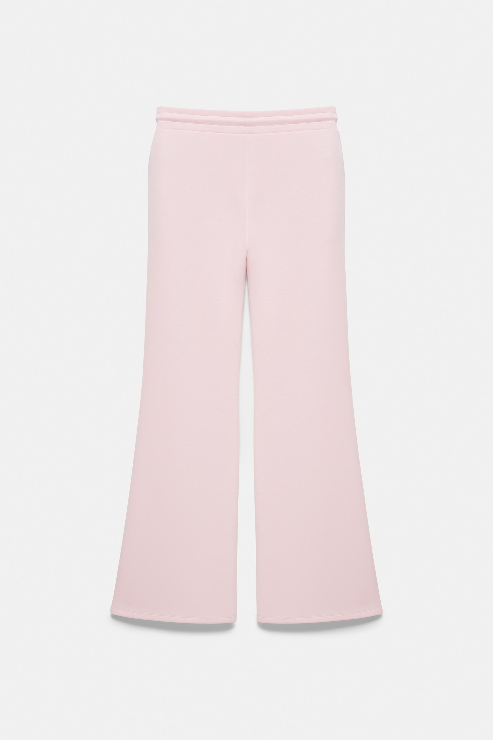 Modal flared trousers — Pastel pink