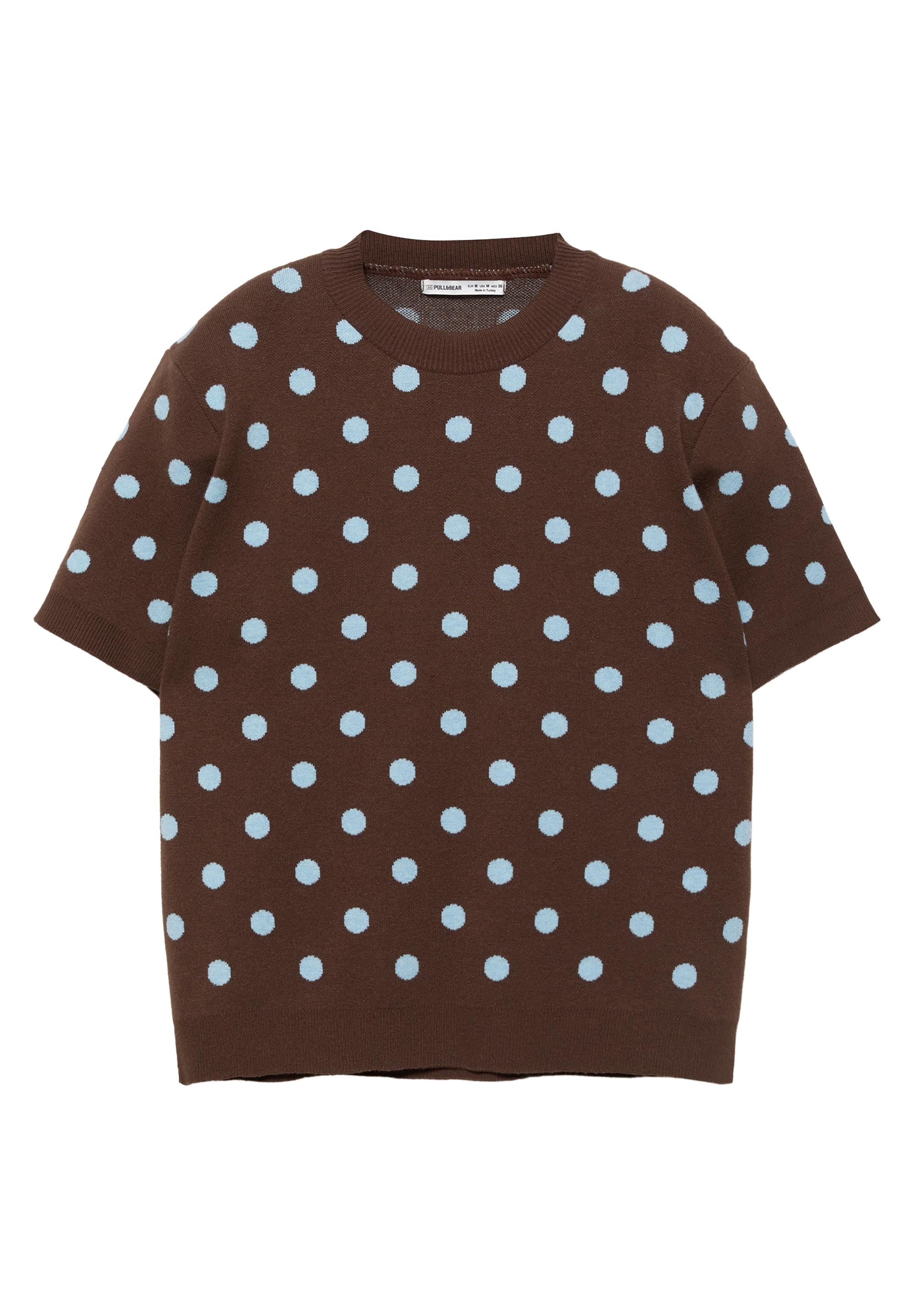 Puantiye desenli kısa kollu top - Görsel 3