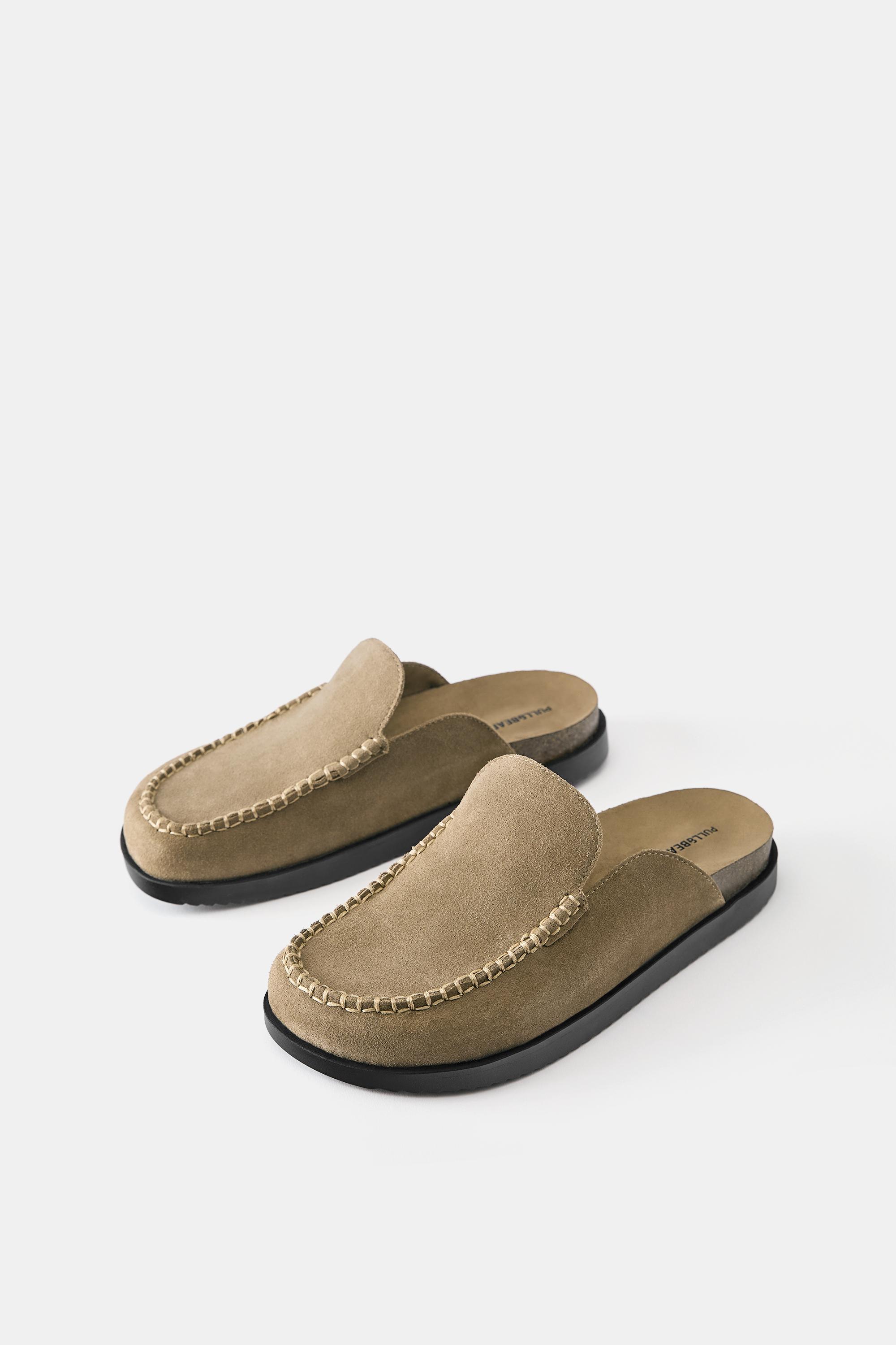 Leather clogs — Brown