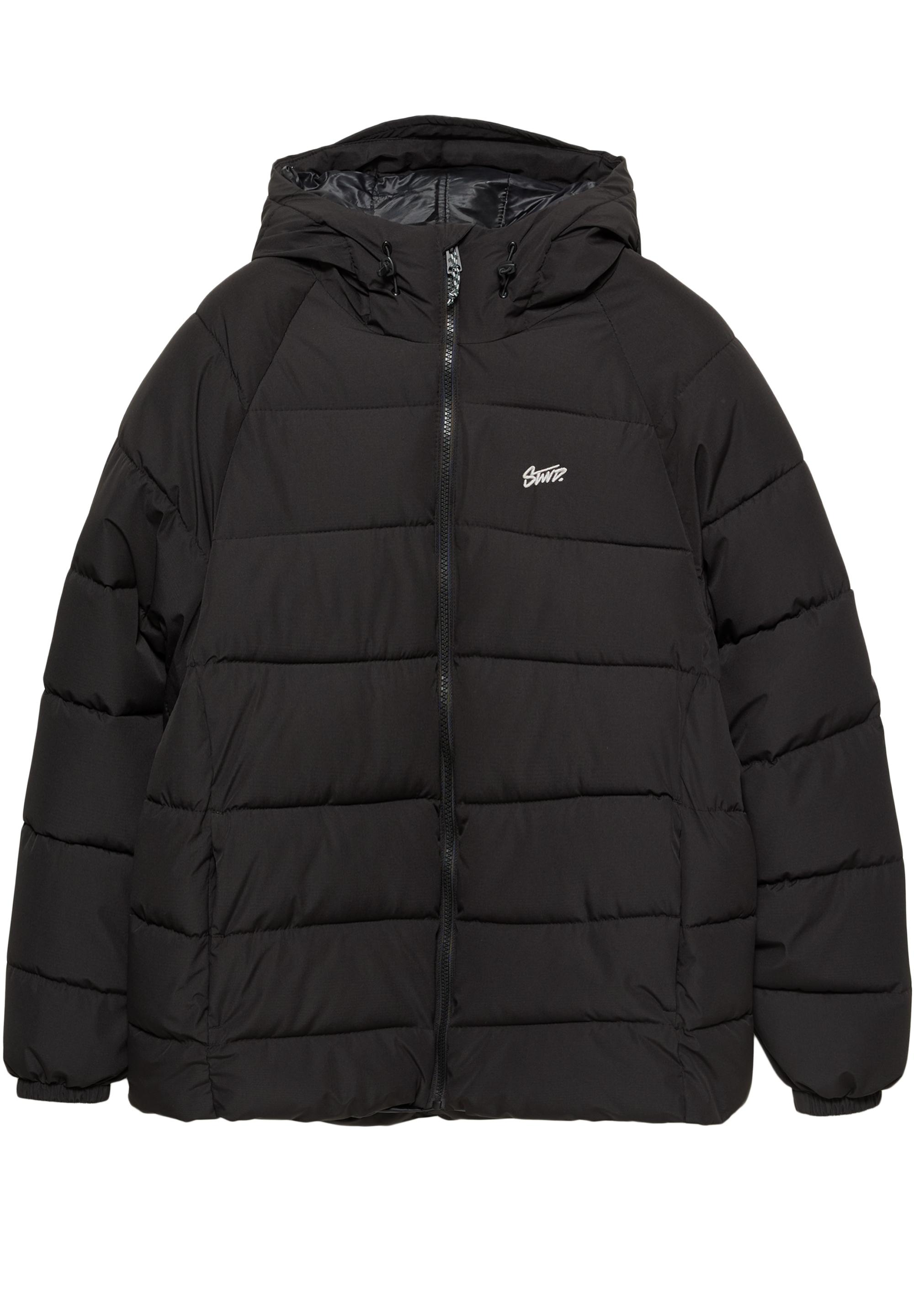 STWD hooded puffer jacket — Black