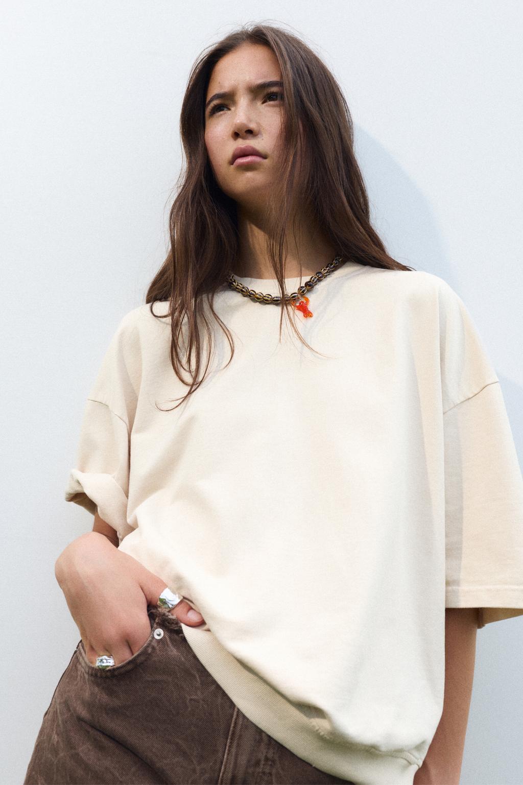 Oversize short sleeve sweatshirt PULL&BEAR - Main Image