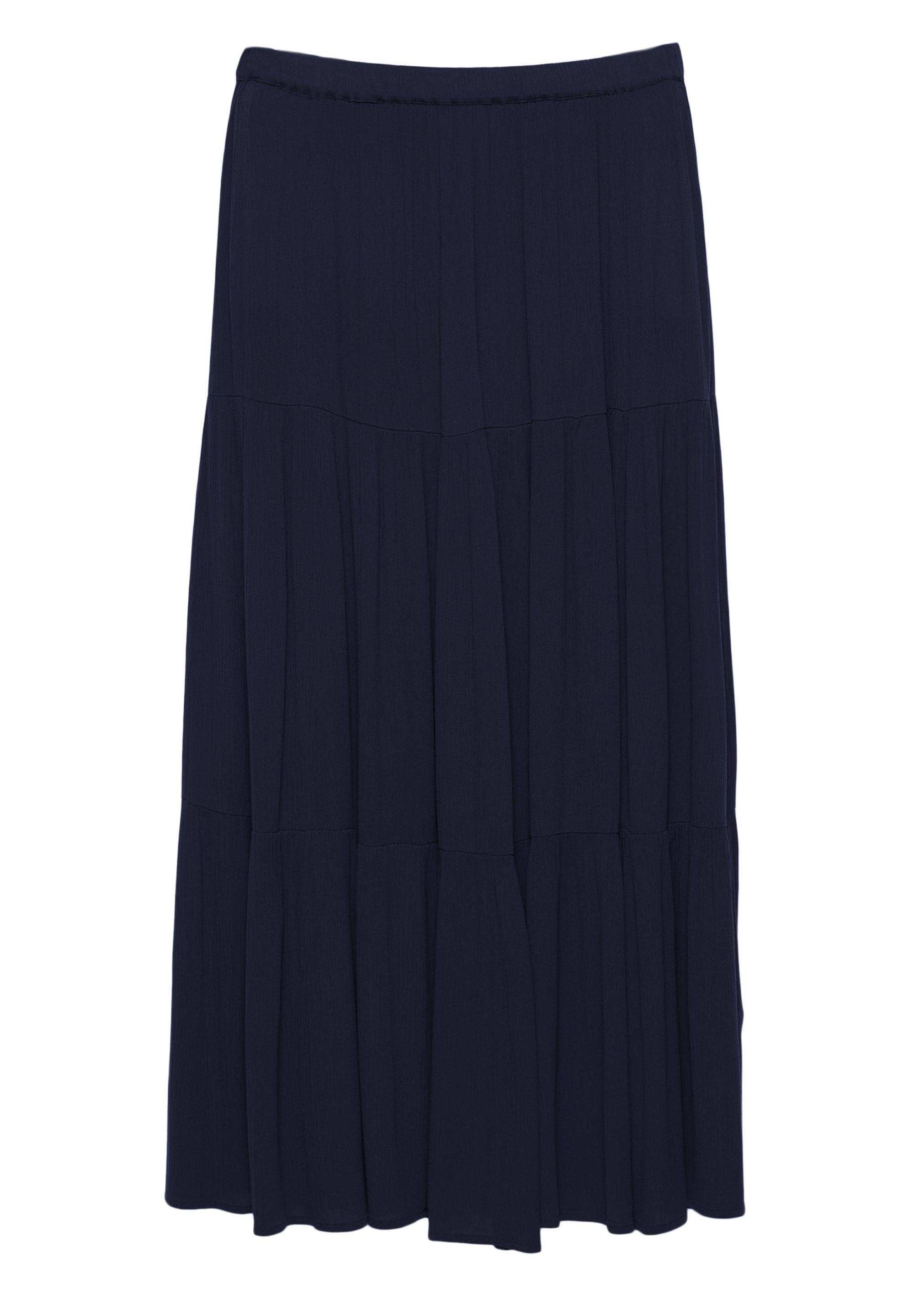 Flowy paneled midi skirt — Navy