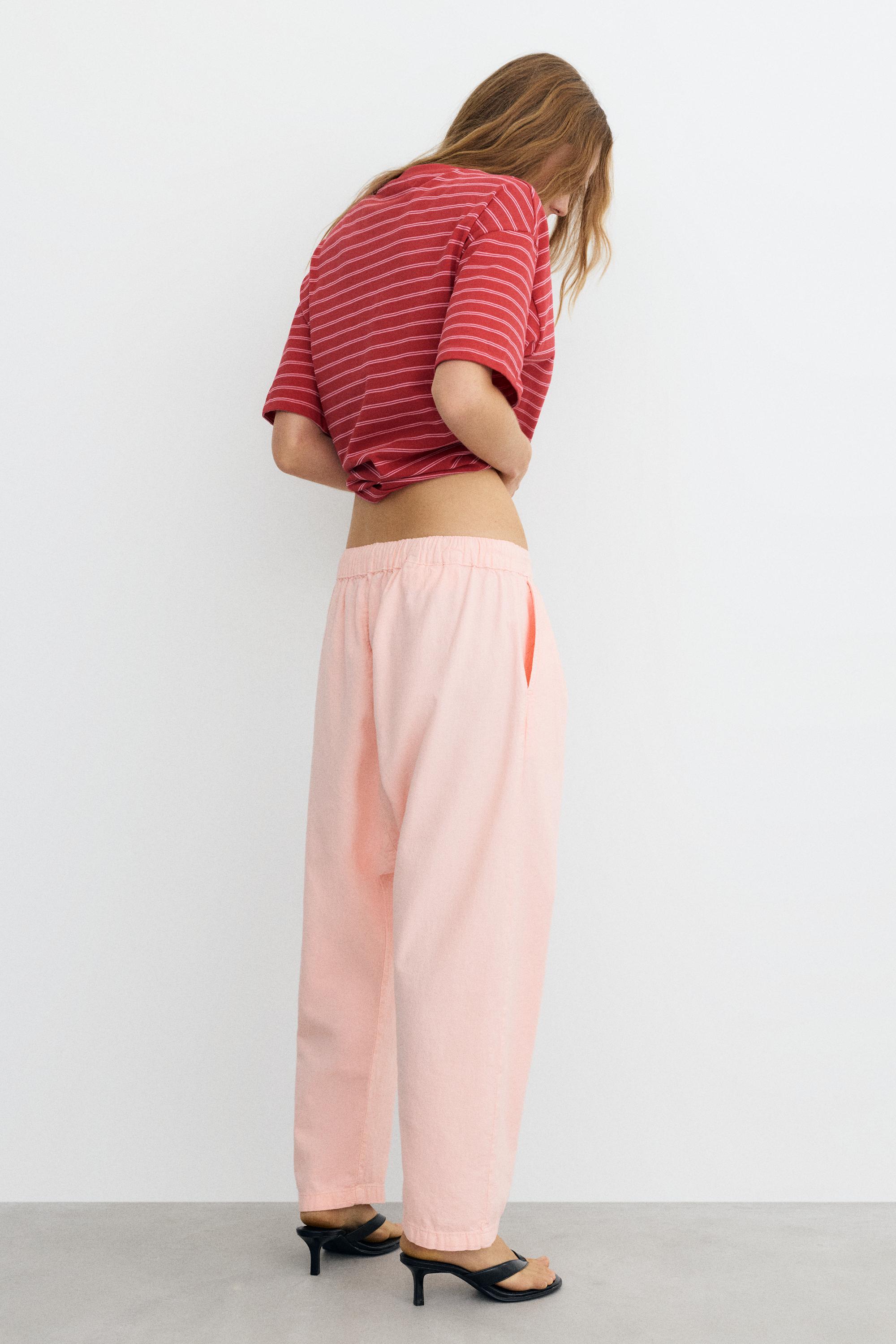 Baggy sarouel trousers with drawstring — Pink