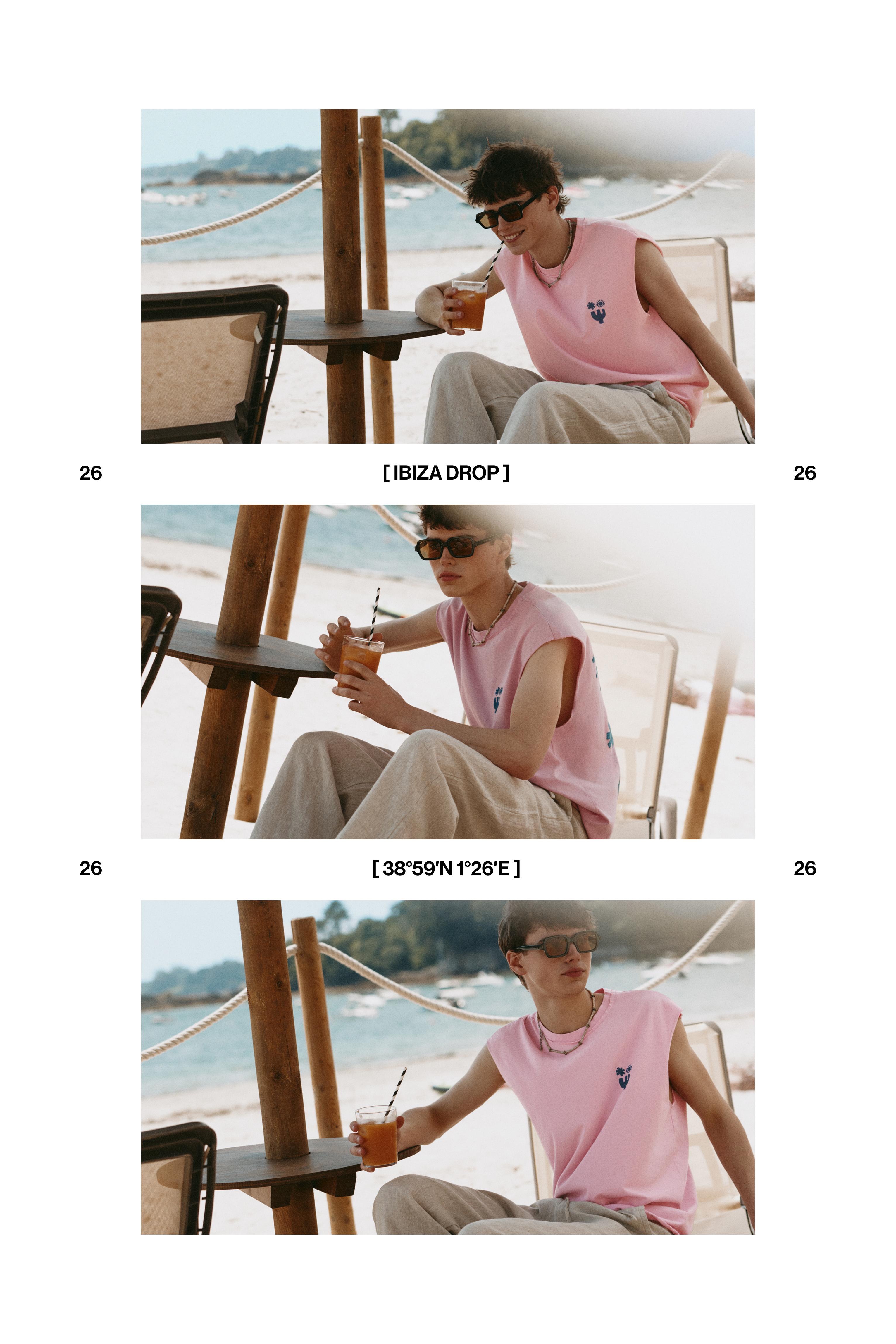 Ibiza boxy sleeveless T-shirt — Pink