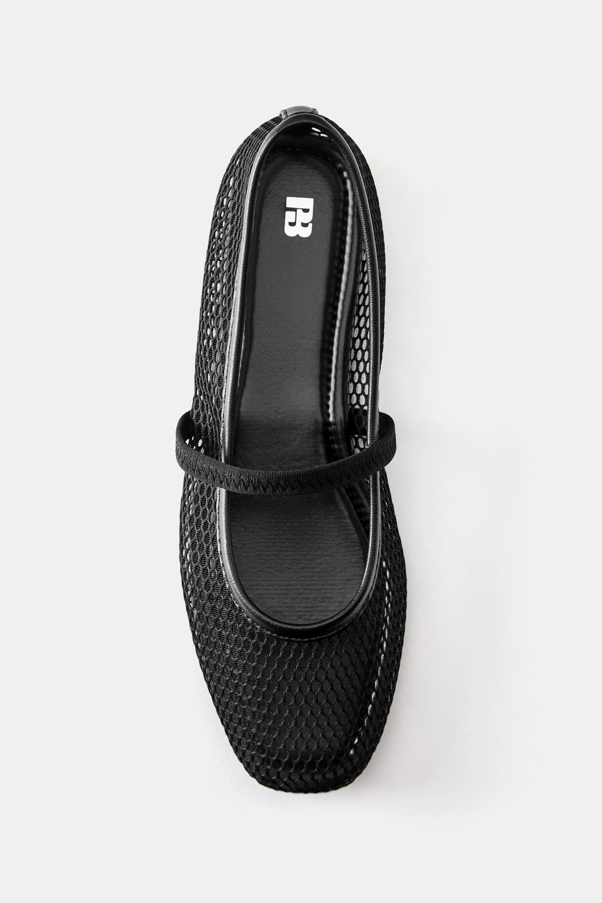 Mesh ballet flats — Black