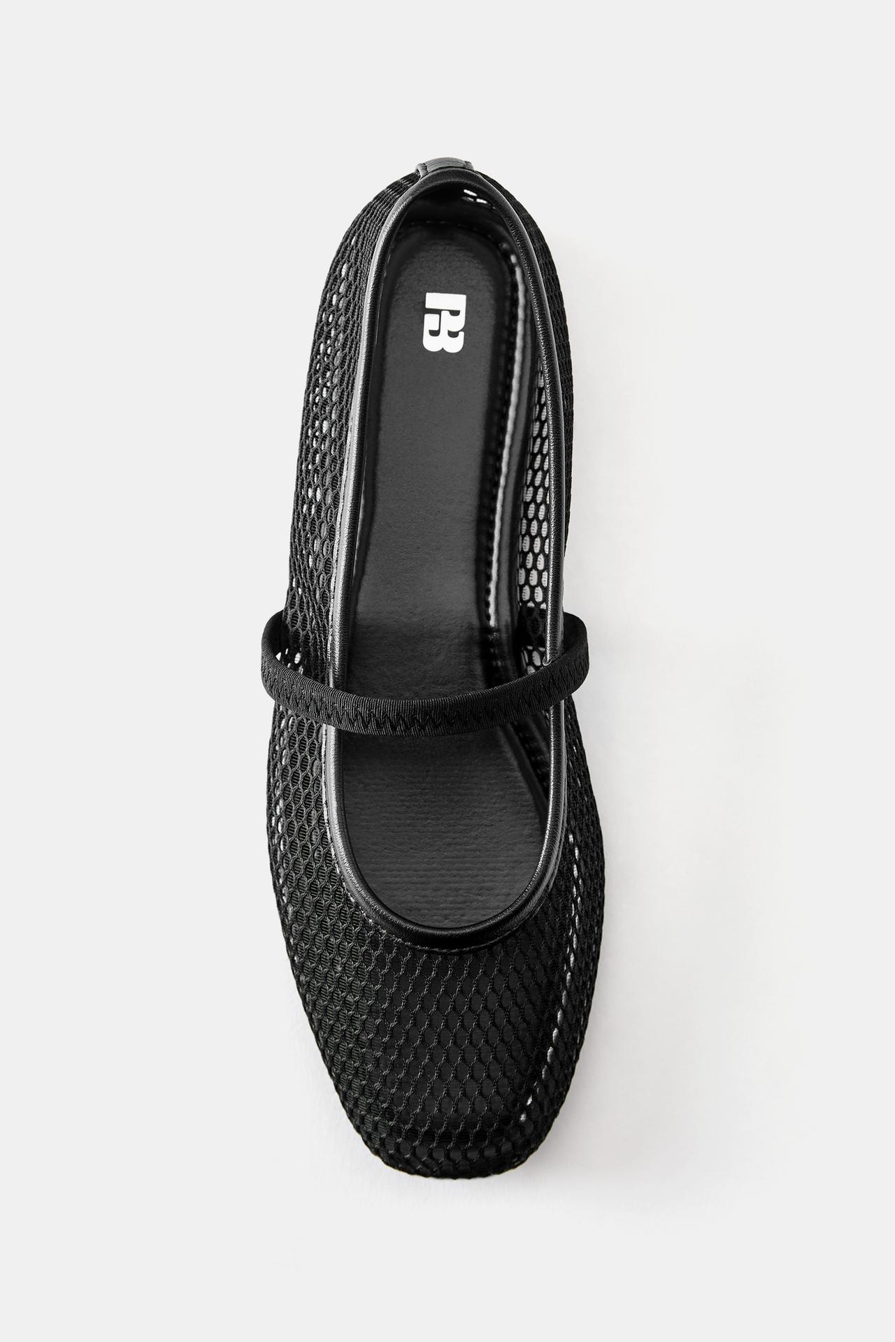 Mesh ballet flats — Black