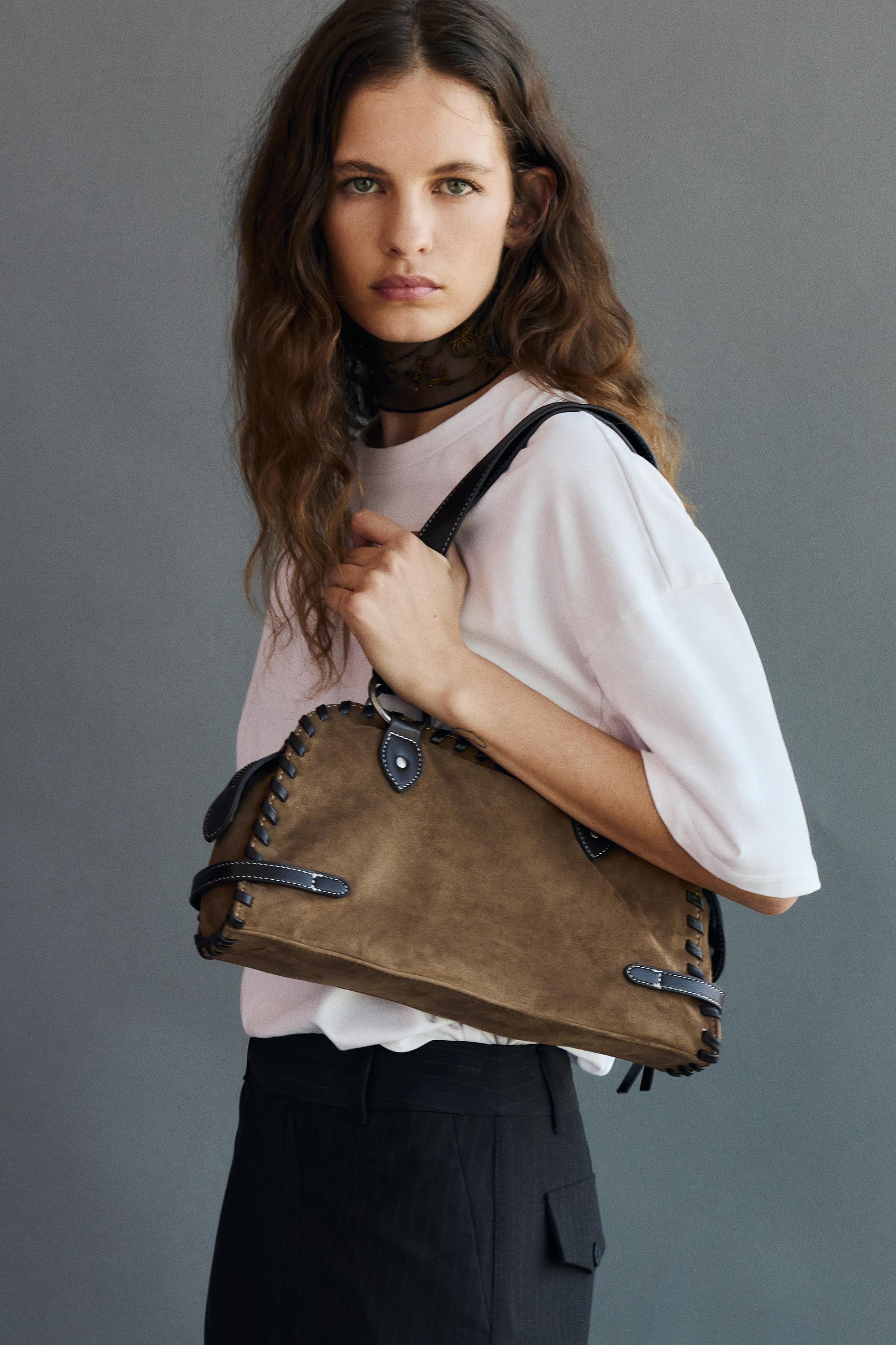 Contrast shoulder bag — Camel