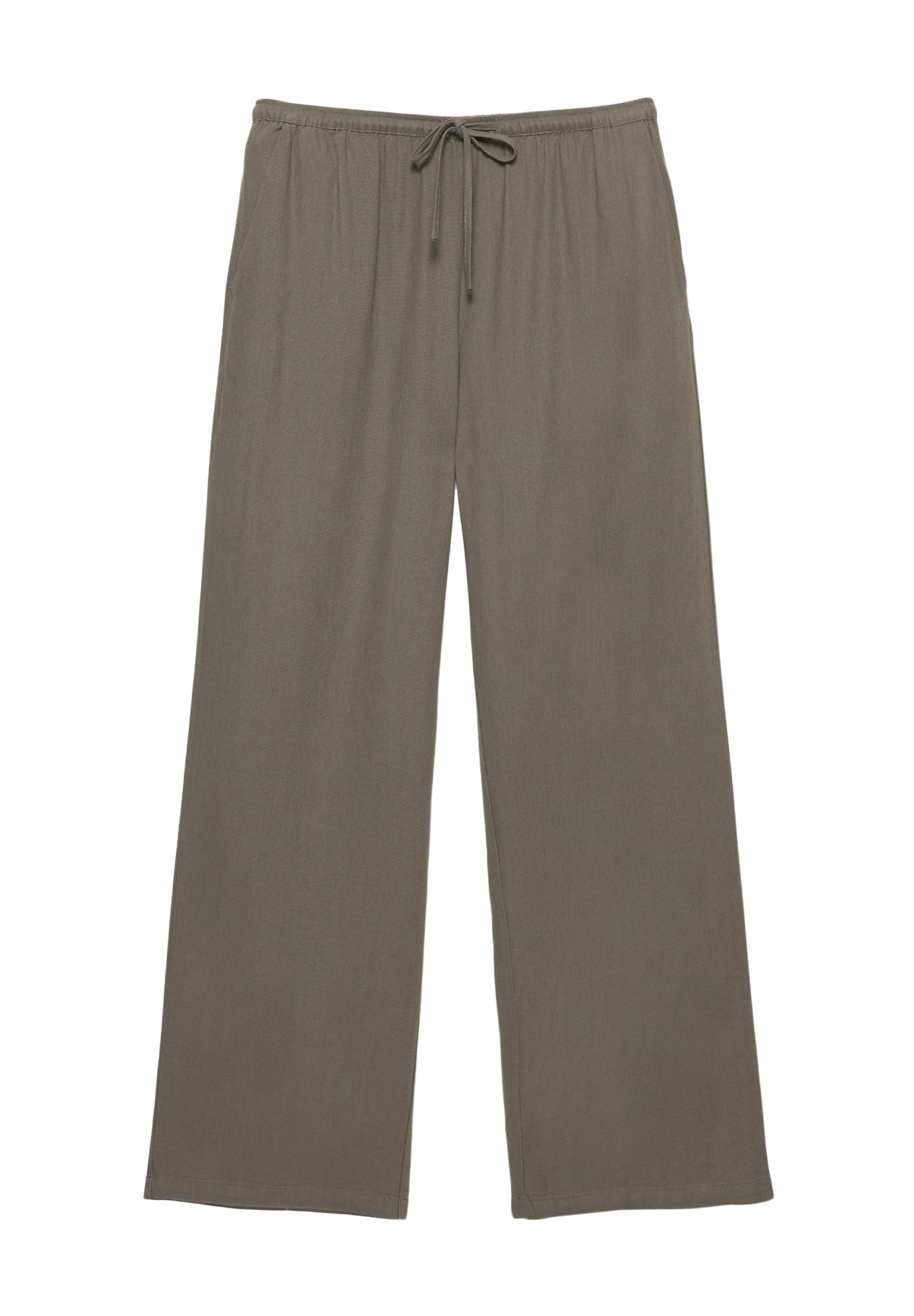 Flowy trousers with linen — Mole brown