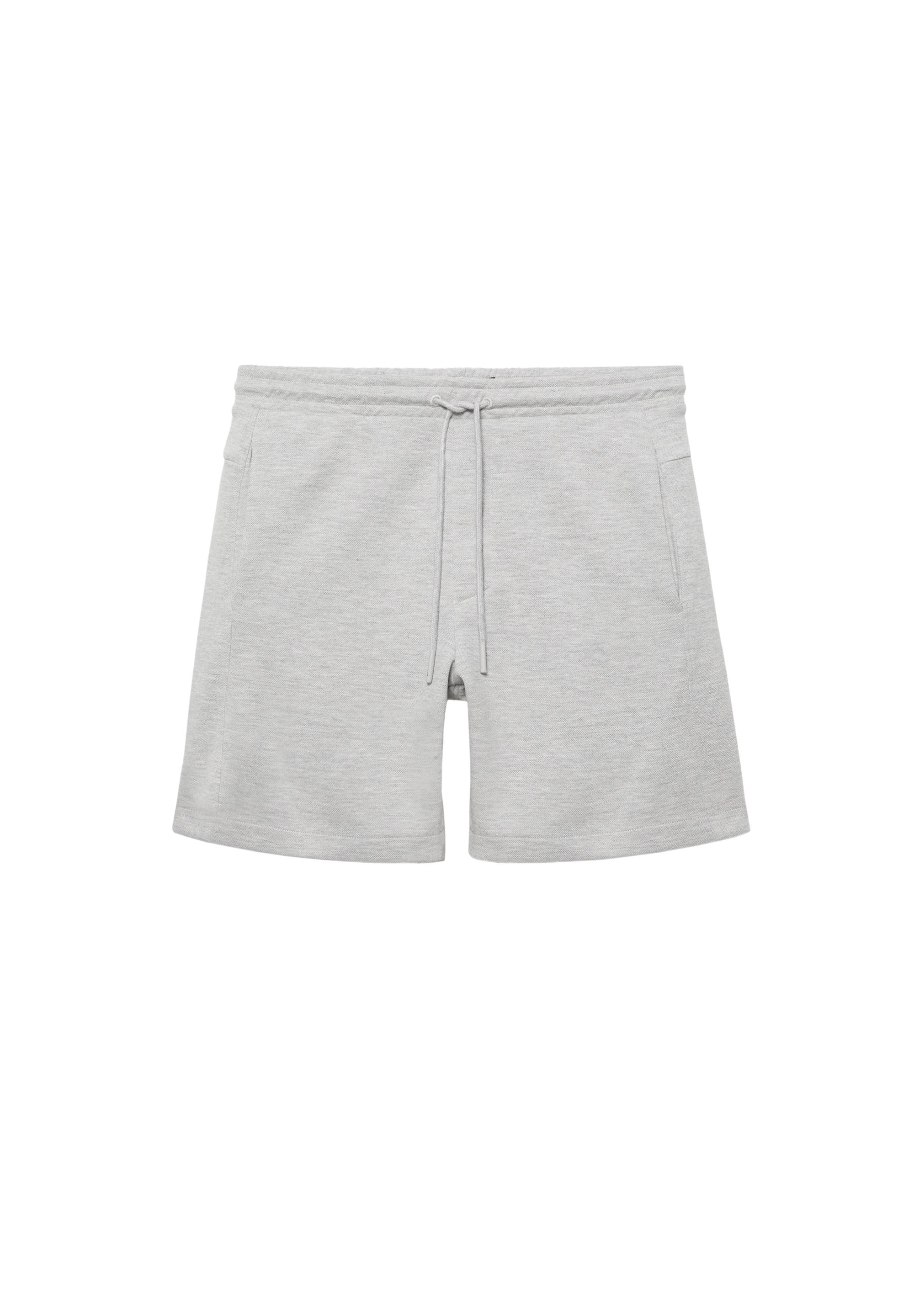 Piqué jogger Bermuda shorts — Grey marl