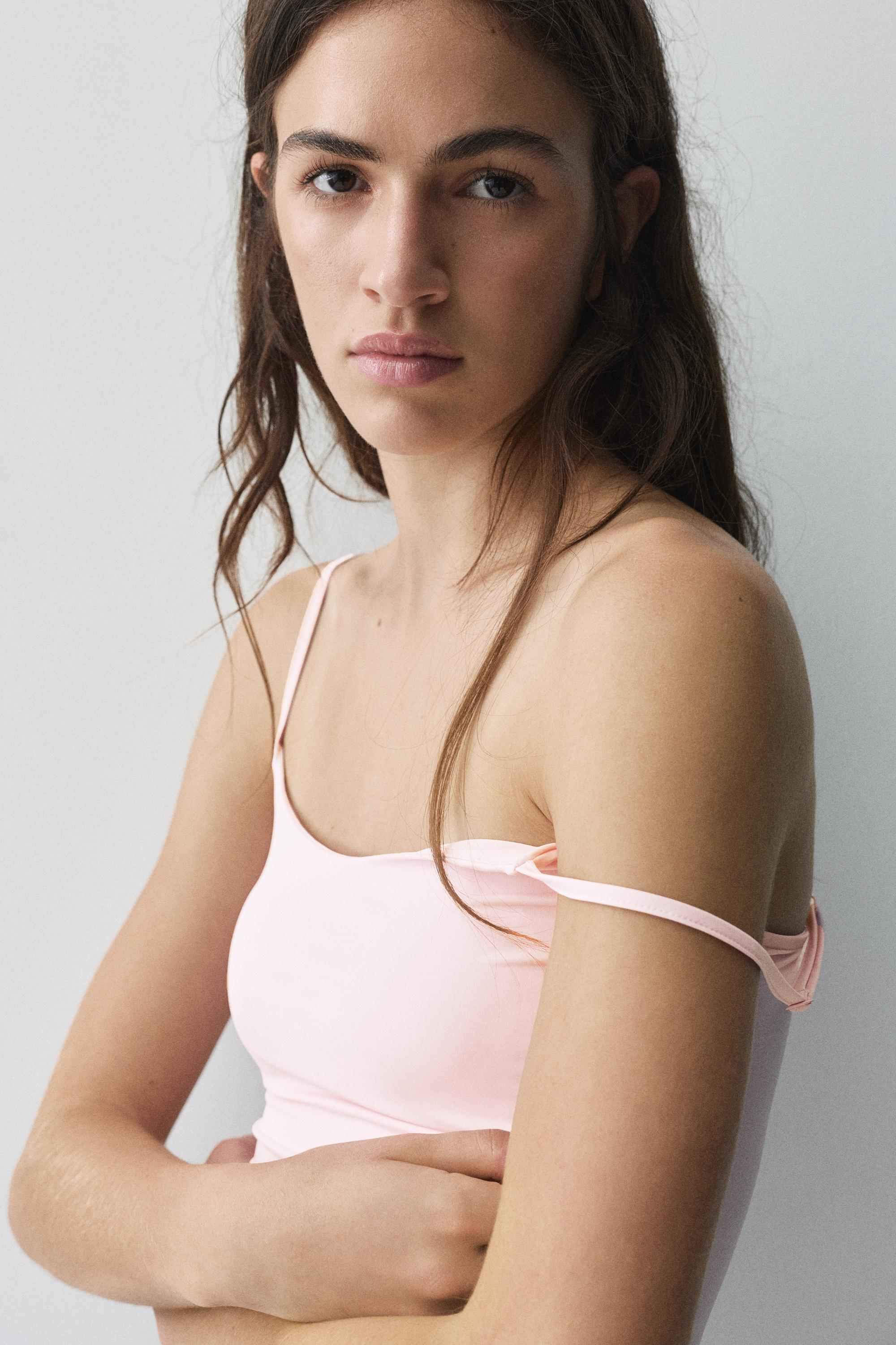Basic top with adjustable straps — Pastel pink