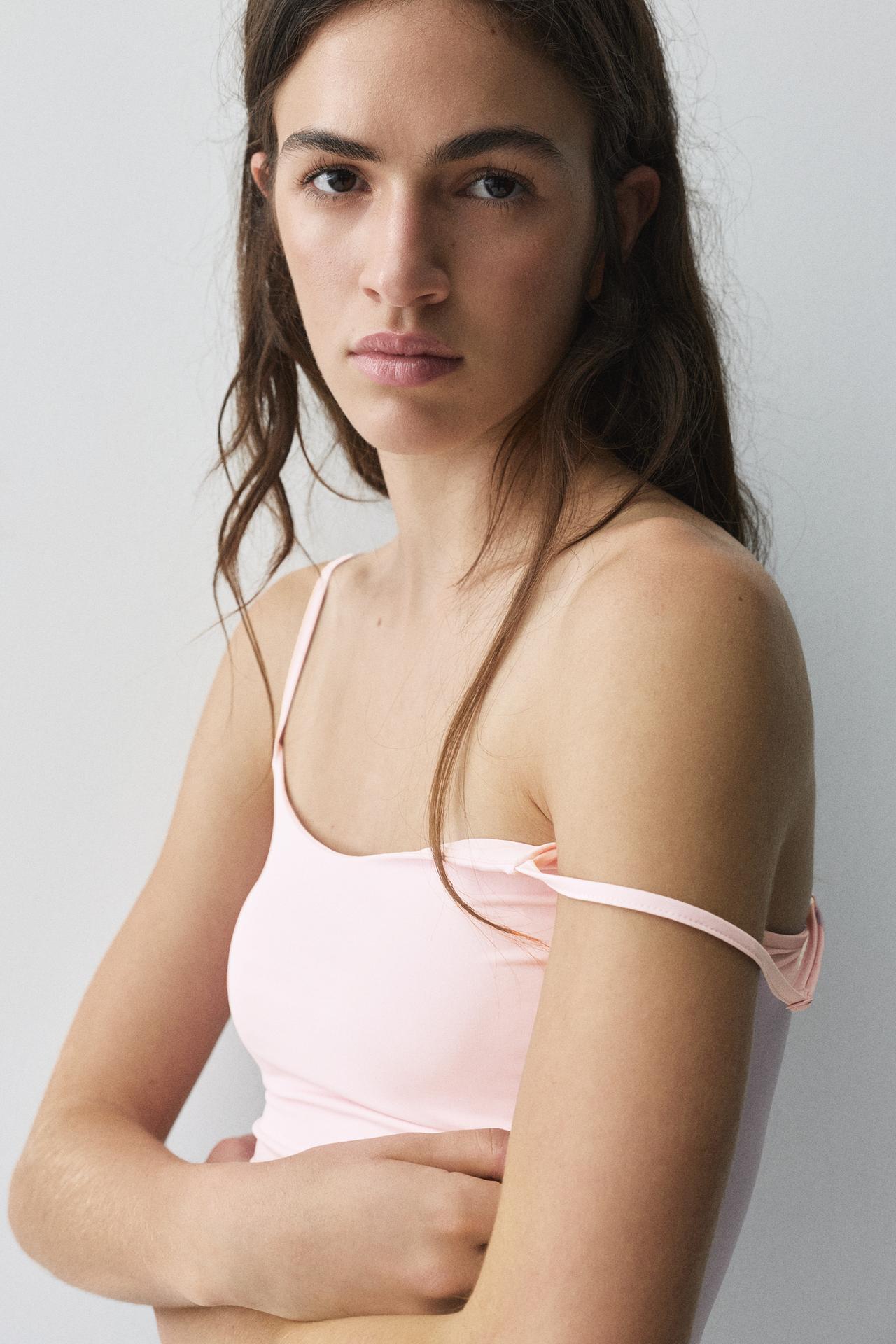 Basic top with adjustable straps — Pastel pink
