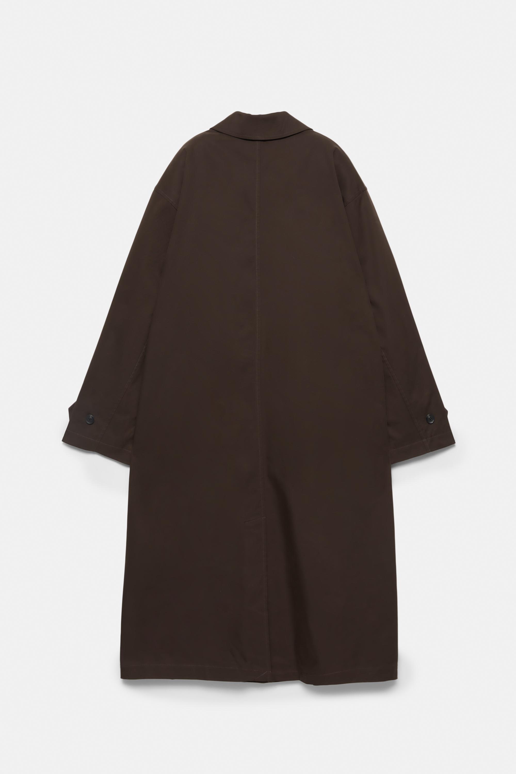 Kahverengi oversize trençkot - Görsel 3