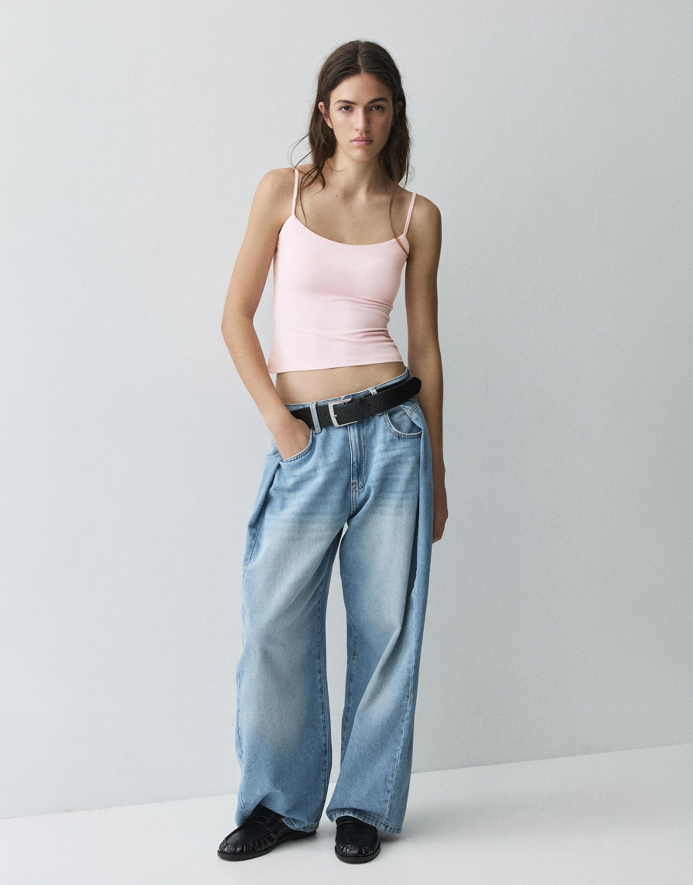 Basic top with adjustable straps — Pastel pink