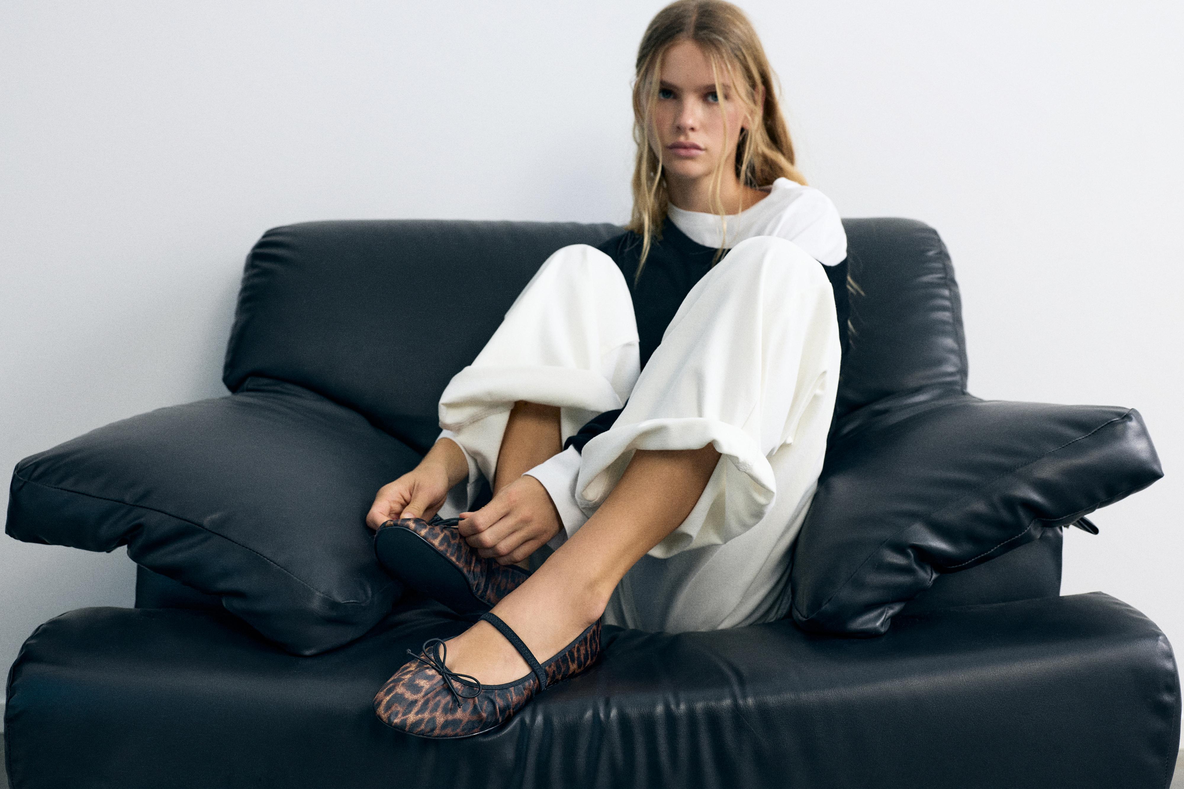 Mesh ballet flats — Black