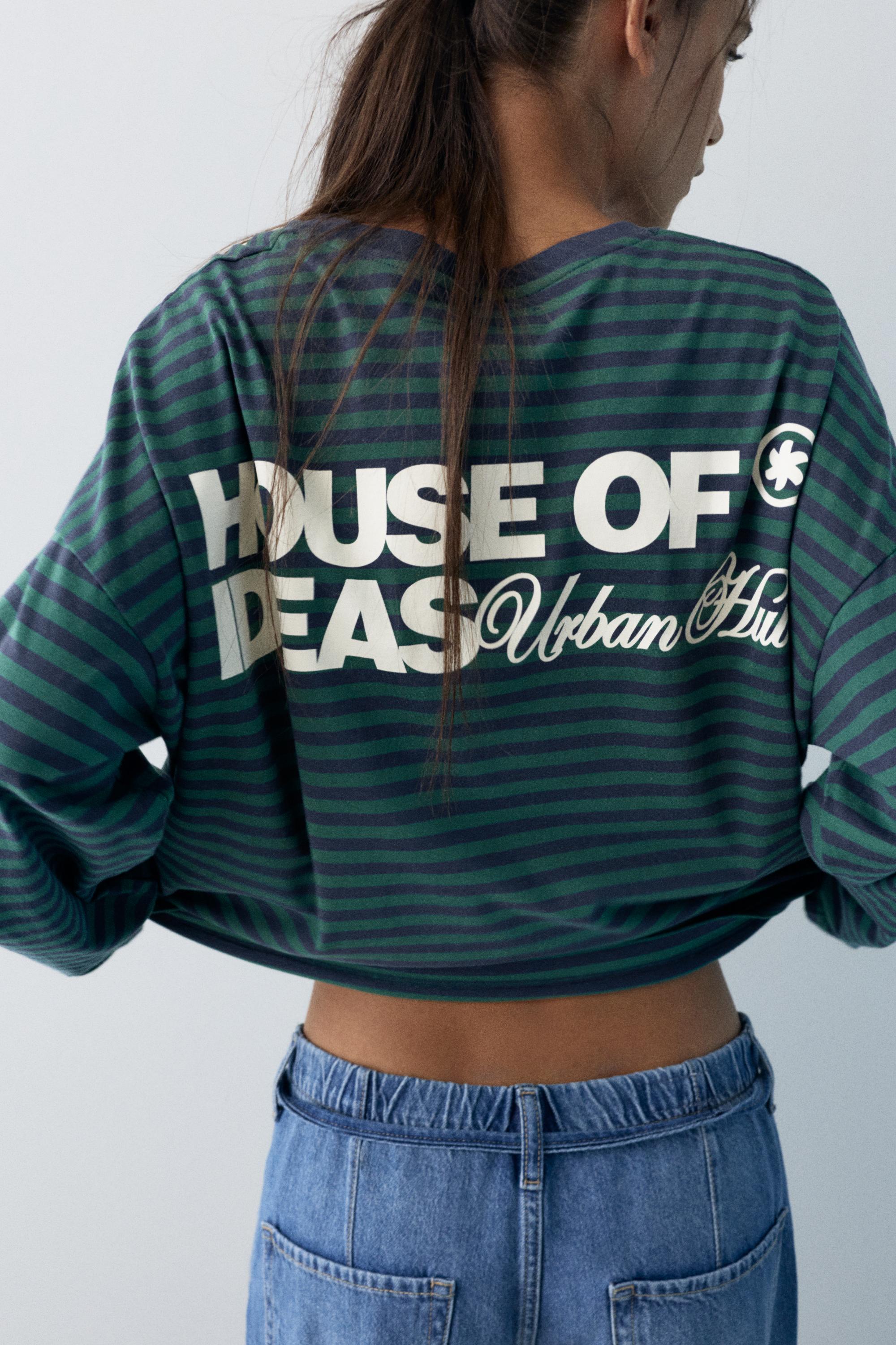 Yazılı çizgili uzun kollu t-shirt - Görsel 38