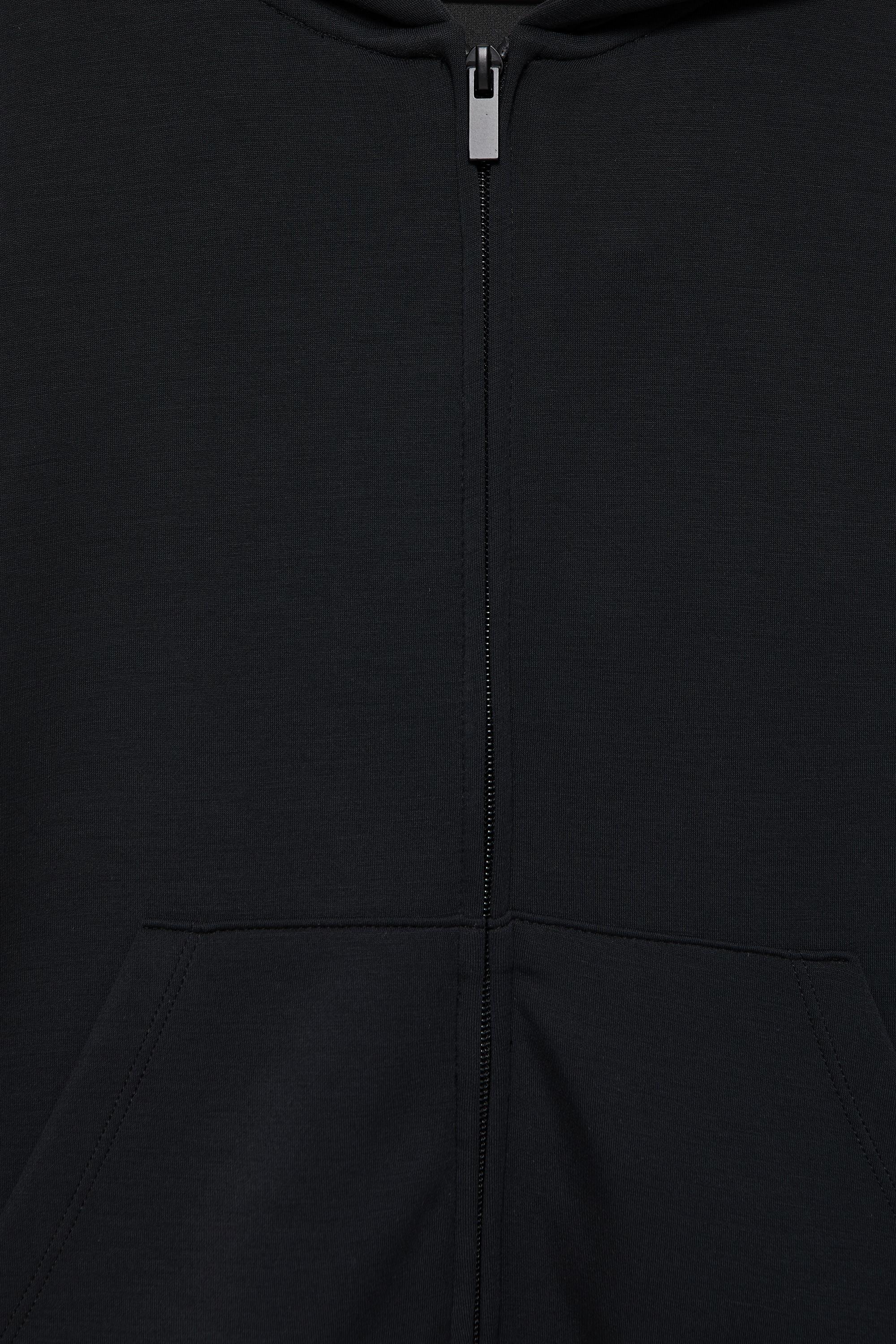 Zip-up hooded sweatshirt — Black