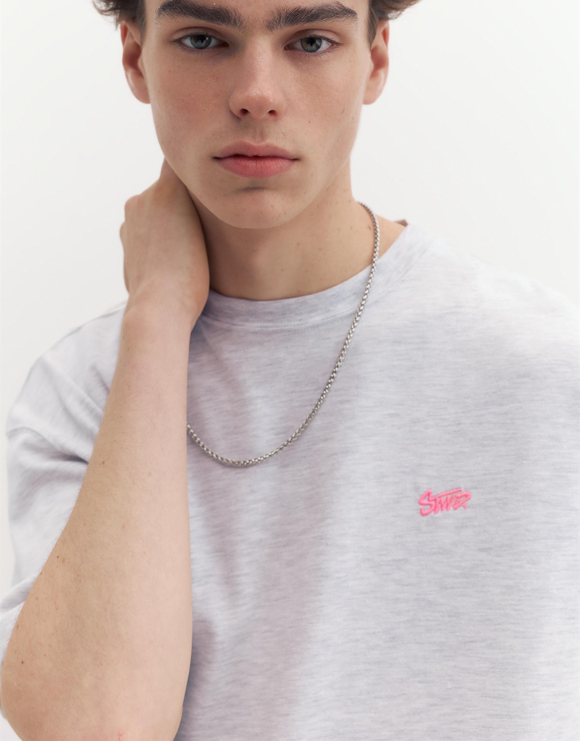 Boxy STWD logo T-shirt — Medium grey