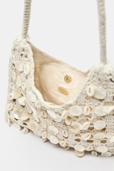 Beaded shoulder bag — Ecru 5