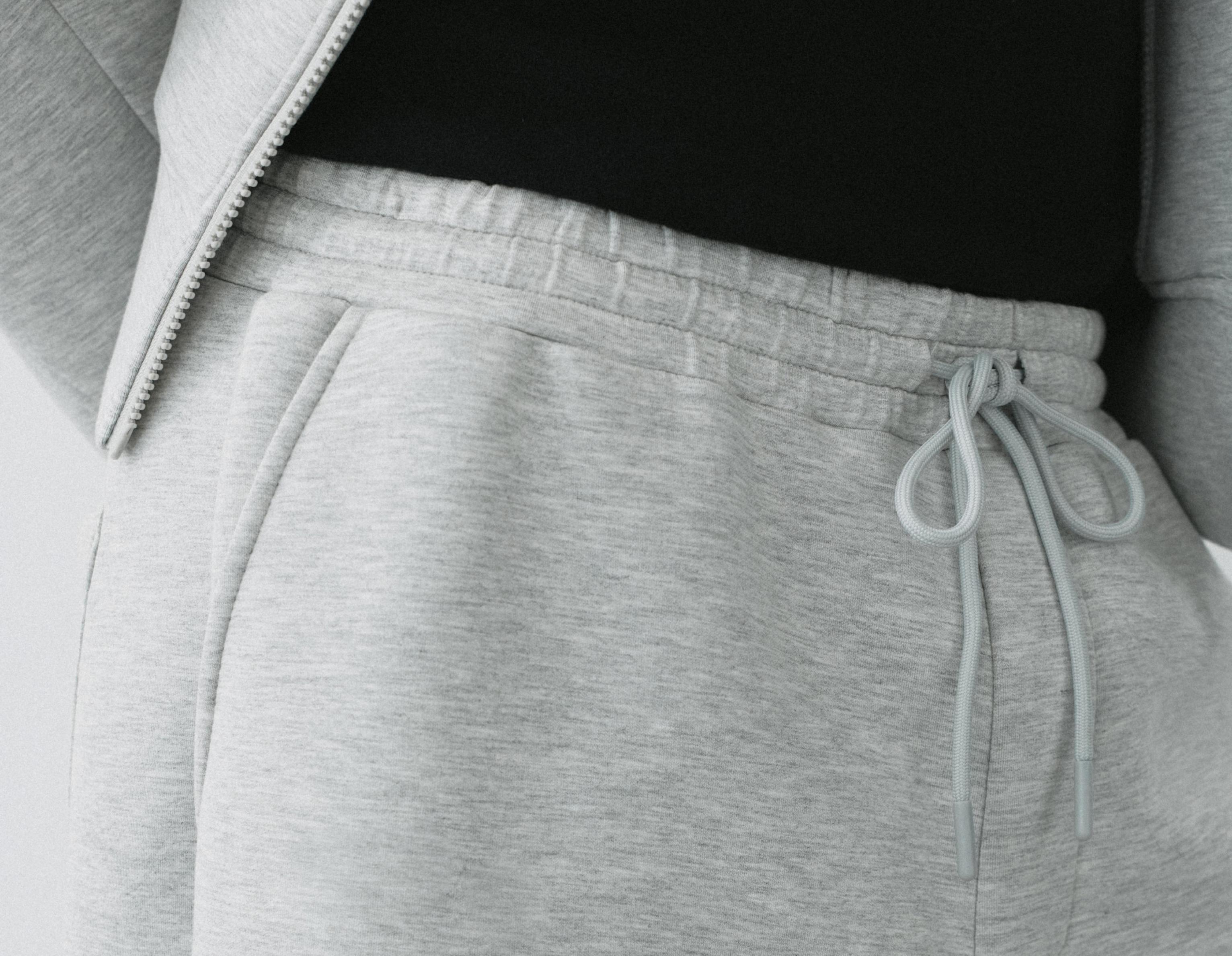 Neoprene-effect baggy trousers — Grey marl