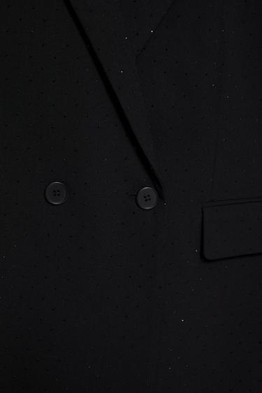 Rhinestone double-breasted blazer — Black 7