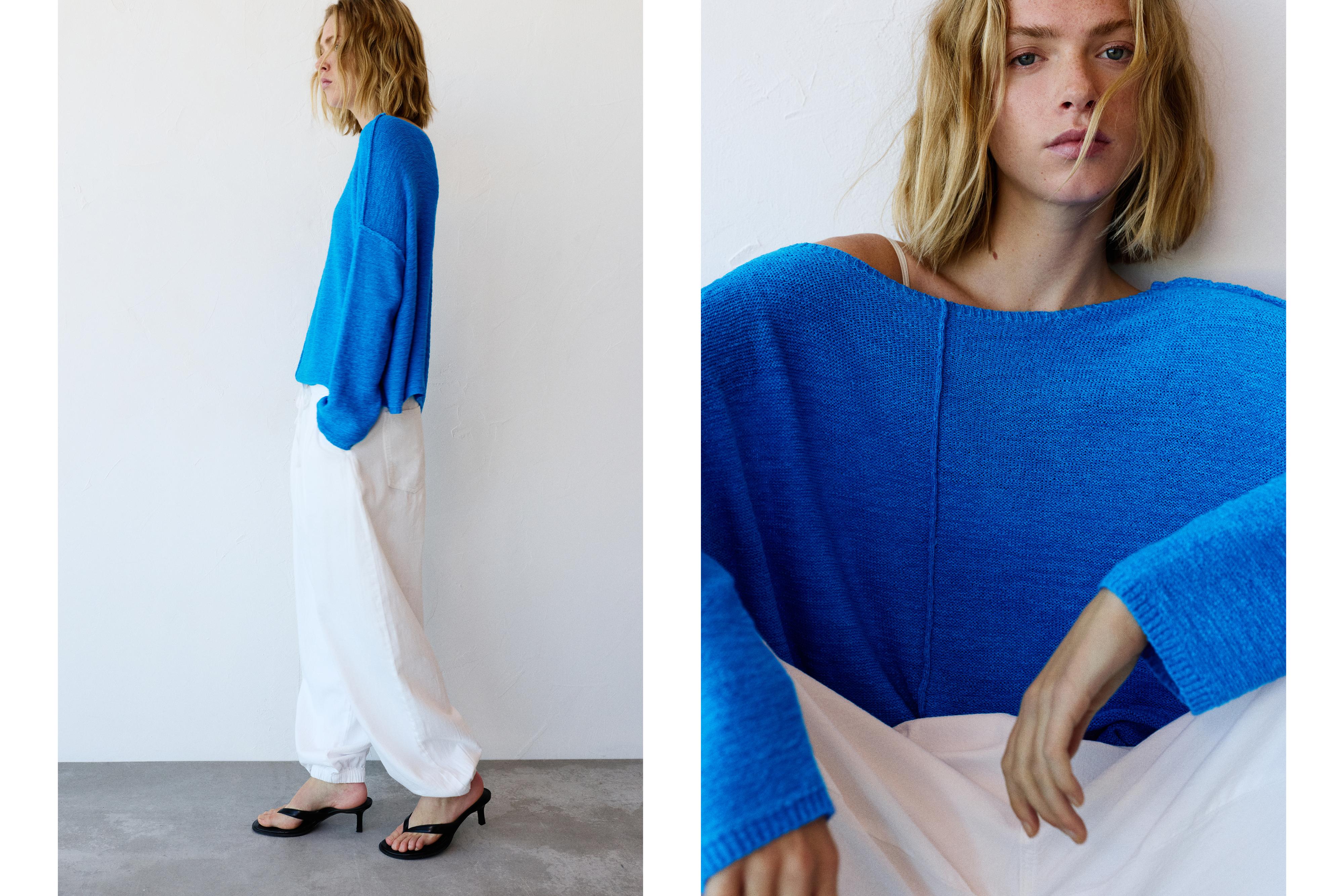 Asimetrik ince örgü kazak - Görsel 16