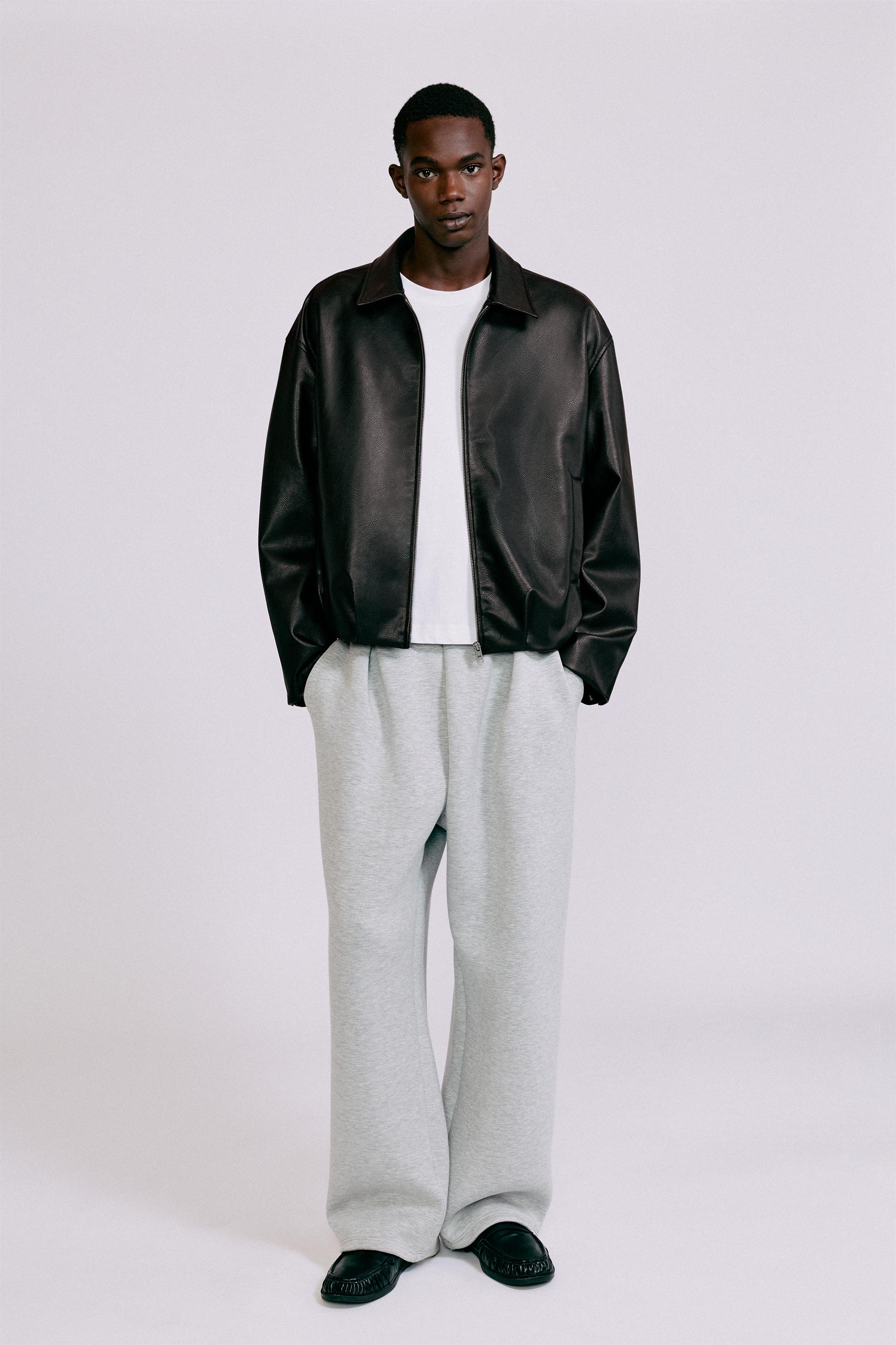 Leather-effect jacket — Black