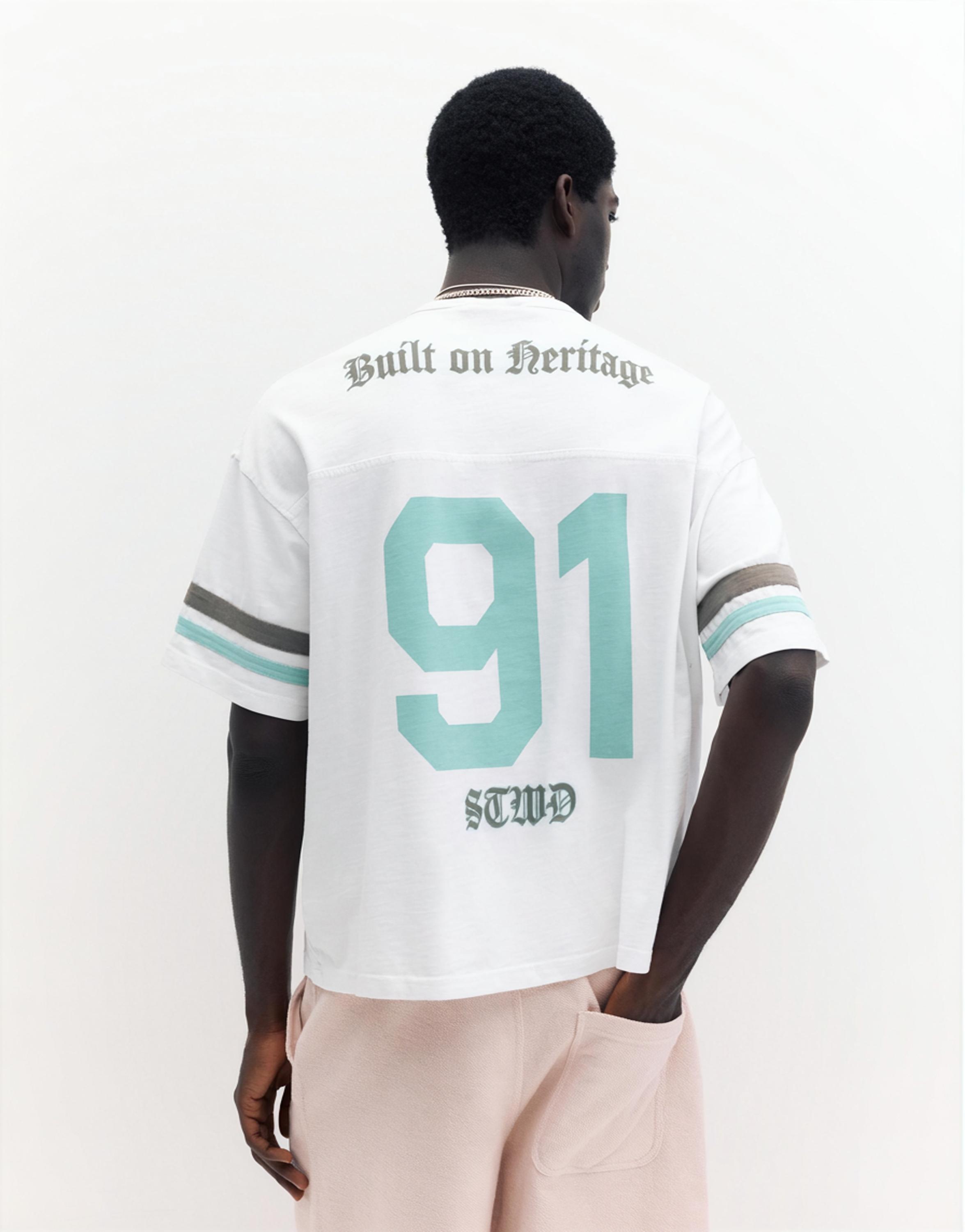 STWD striped T-shirt — Pearl grey