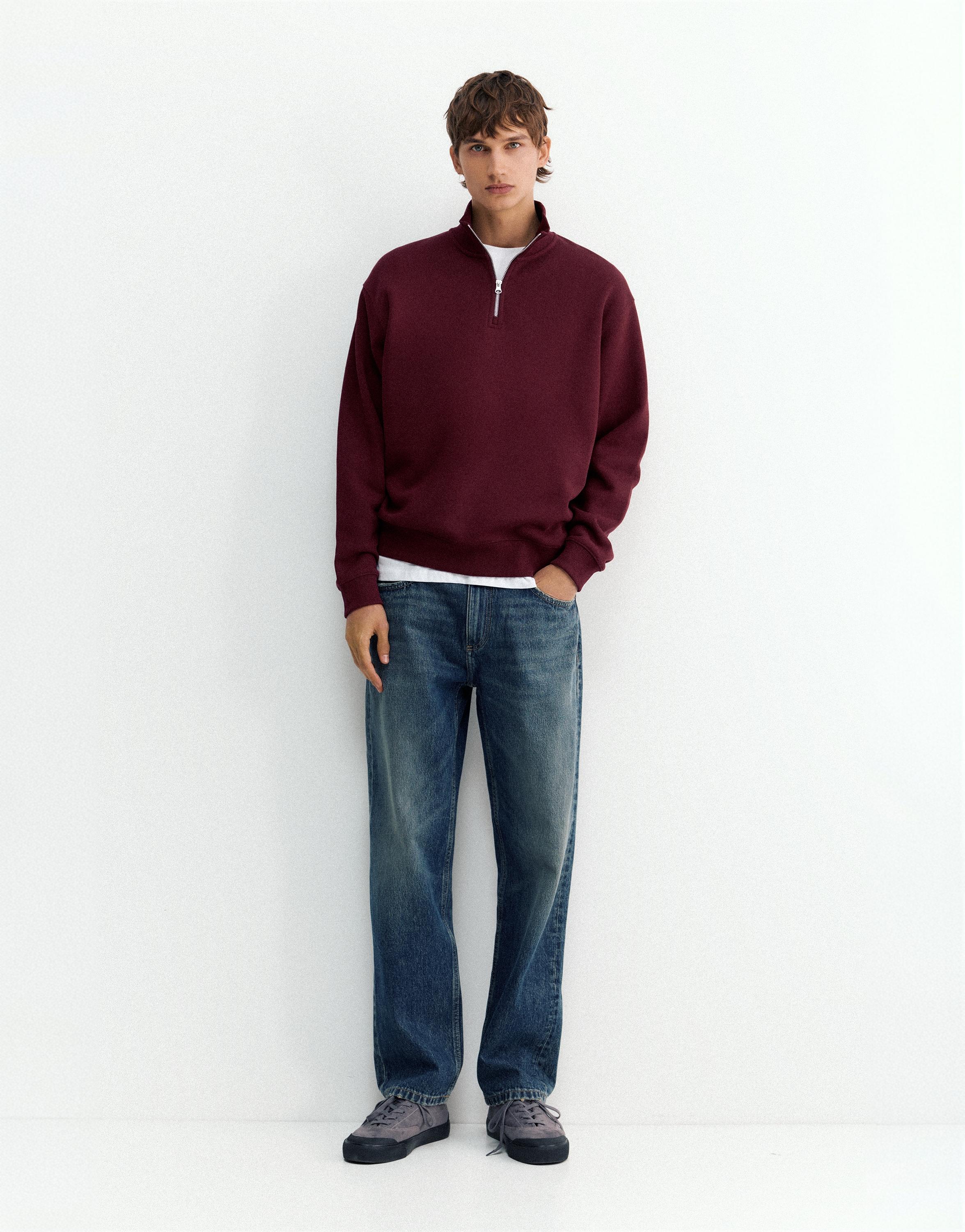 Quarter-zip sweatshirt — Burgundy