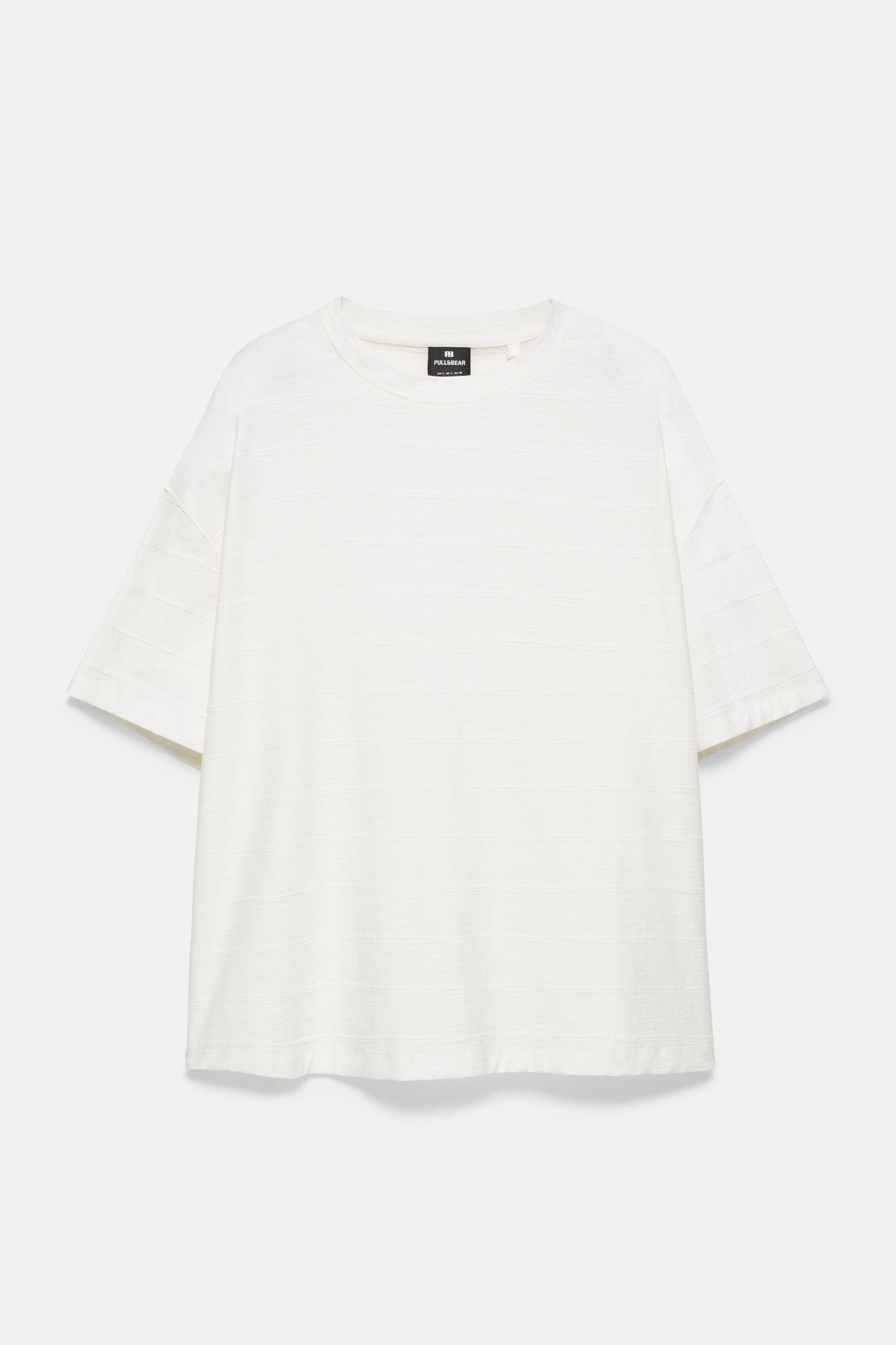 Boxy kesim dokulu t-shirt - Görsel 3