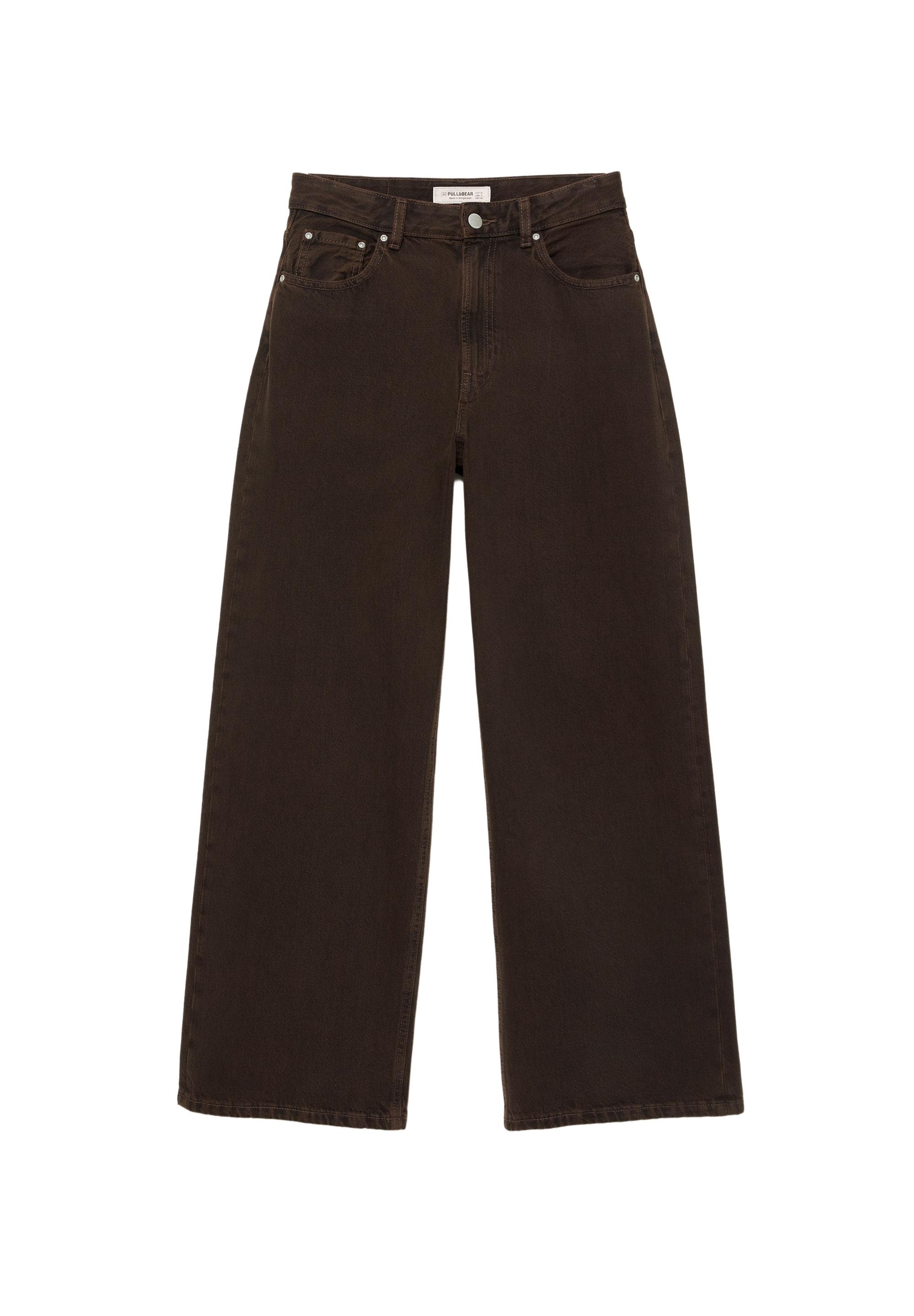 Mid-rise baggy jeans — Brown