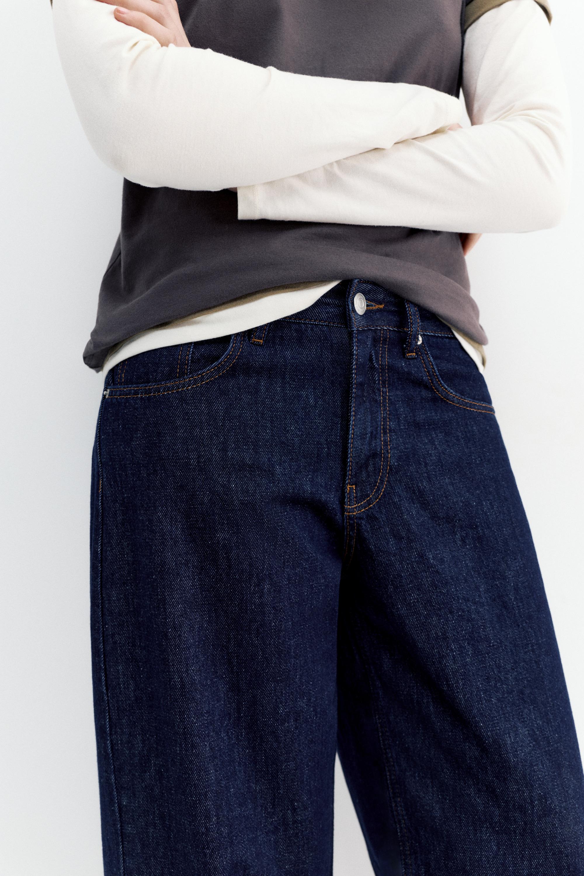 Low-rise barrel jeans — Navy