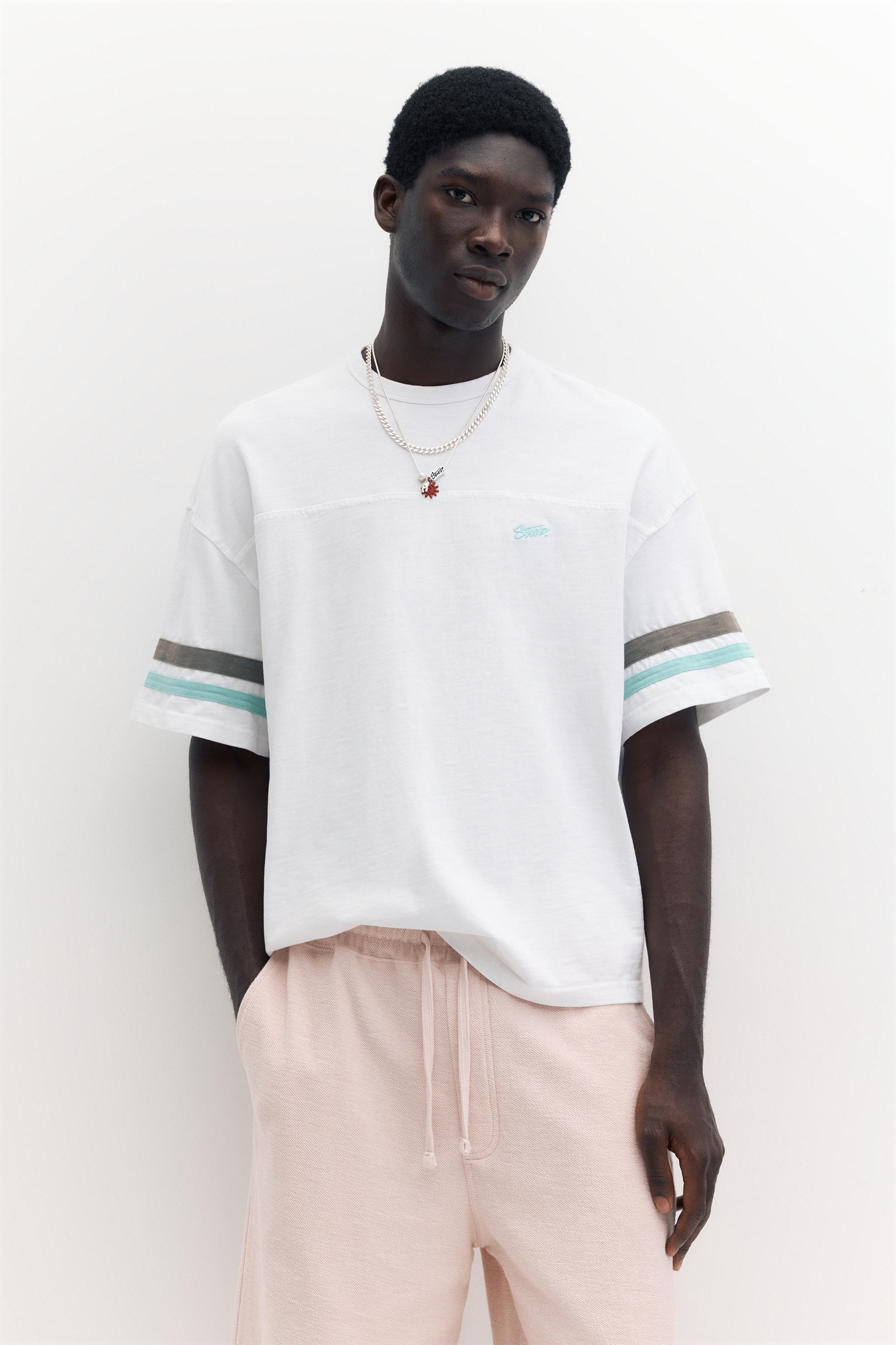 STWD striped T-shirt — Pearl grey