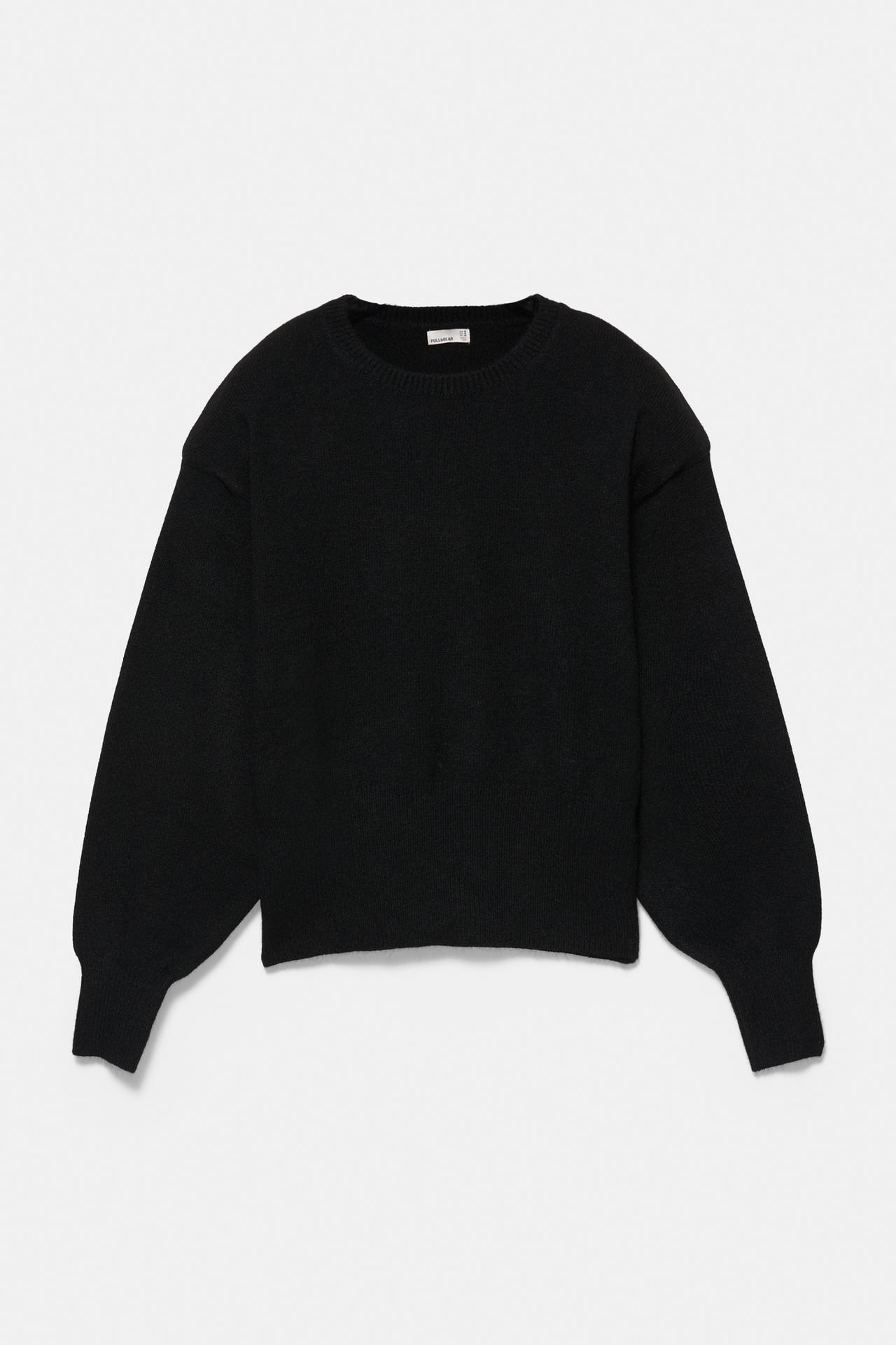Jumper with padded shoulders — Black