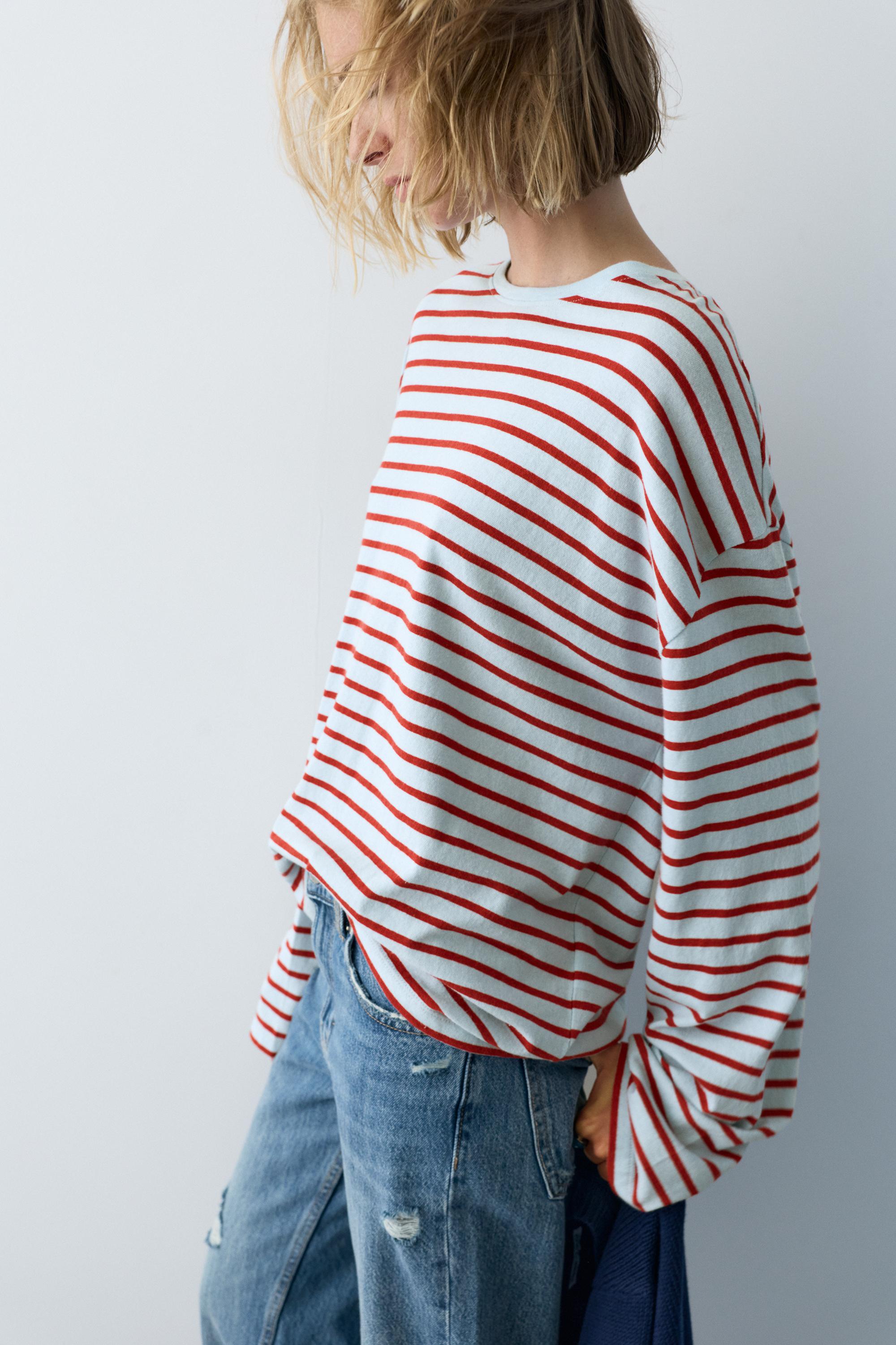 Çizgili uzun kollu t-shirt - Görsel 10