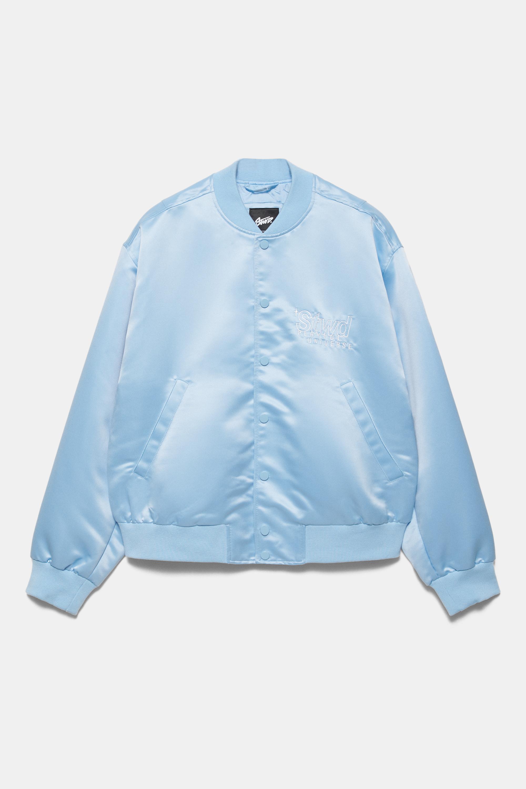 Satin bomber jacket — Pastel blue