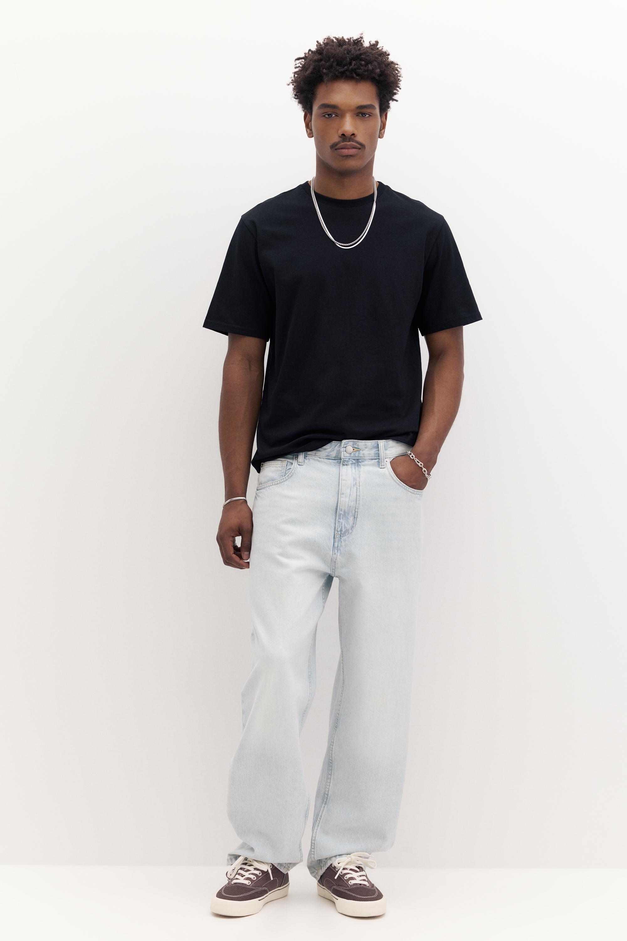 Basic short sleeve cotton T-shirt — Black