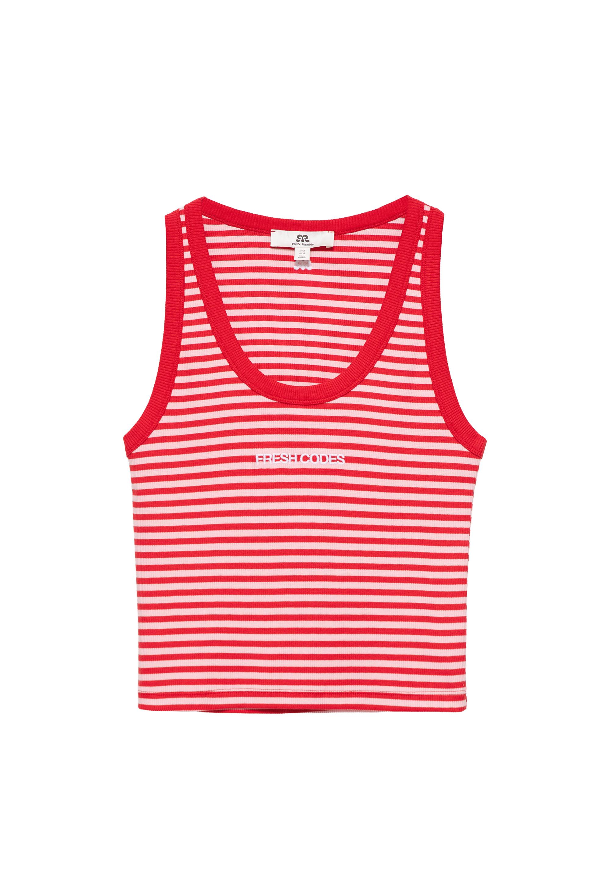 Striped tank top — Pale pink