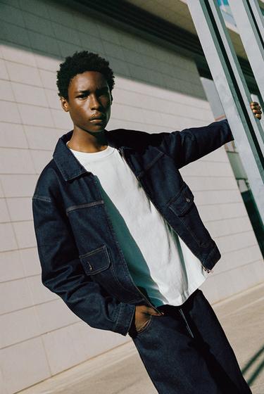 Multi-pocket denim jacket — Navy 1