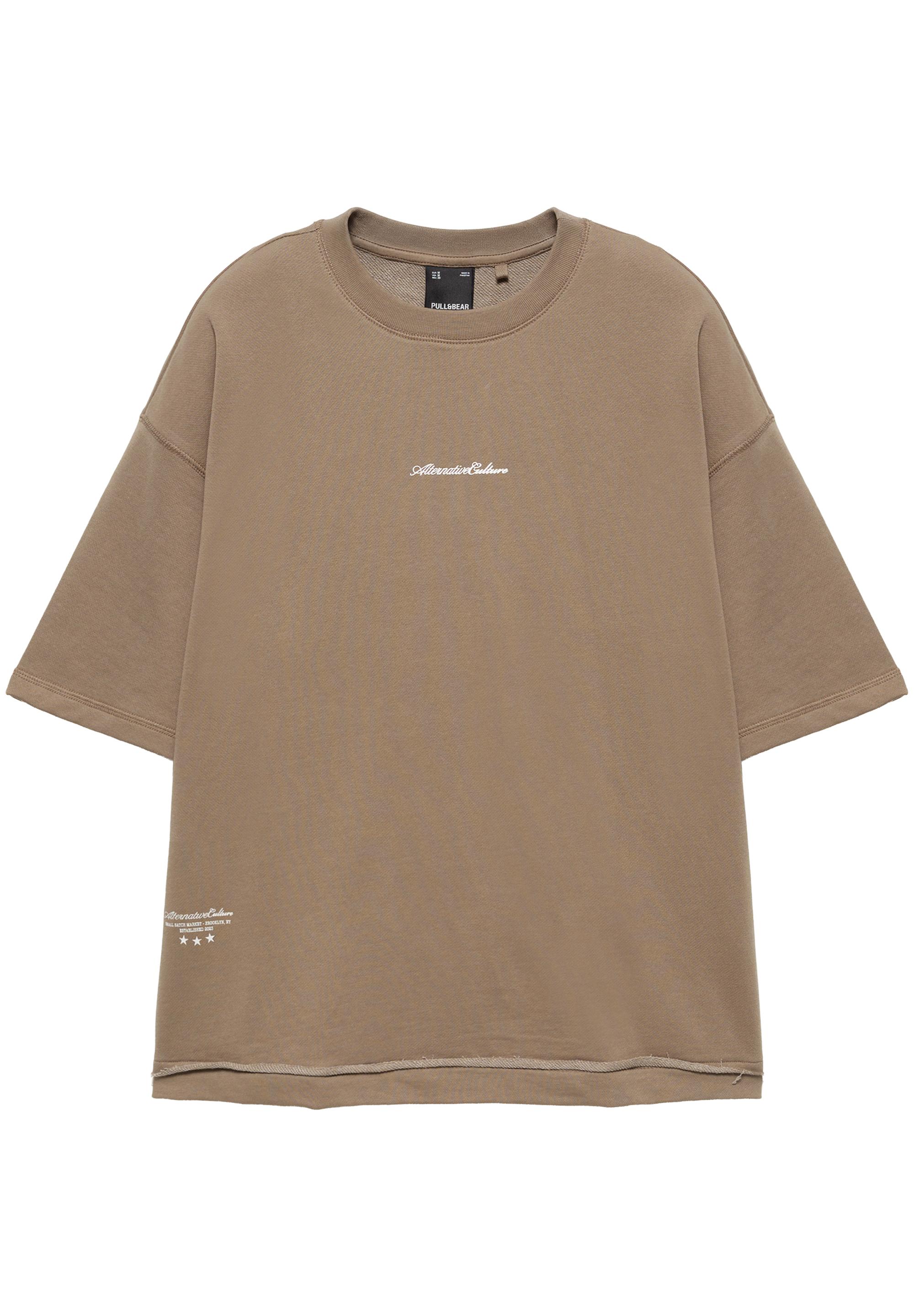 Short sleeve relaxed fit sweatshirt — Mole brown